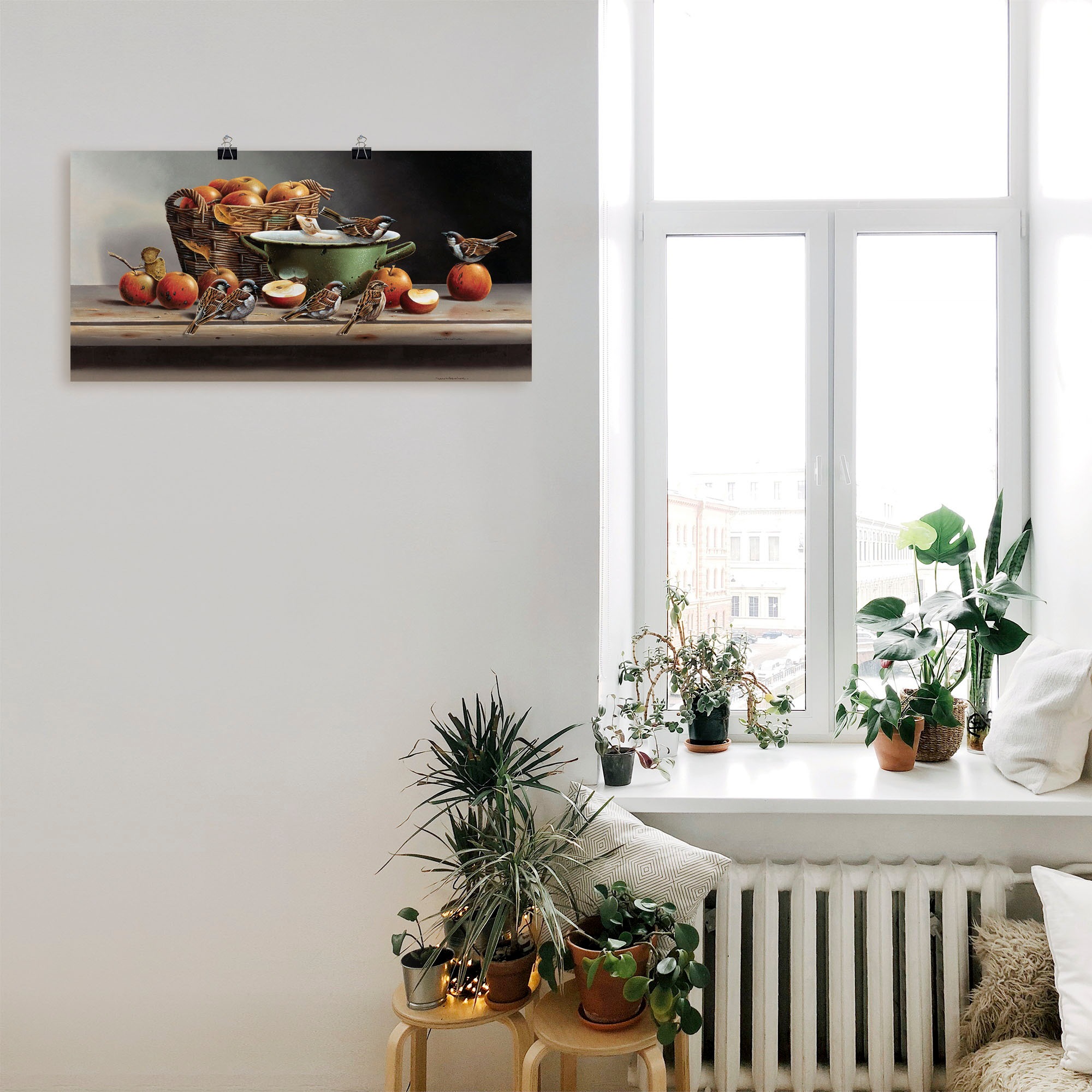 Artland Wandbild »Haus Spatzen I«, Arrangements, (1 St.), als Leinwandbild, Poster in verschied. Größen