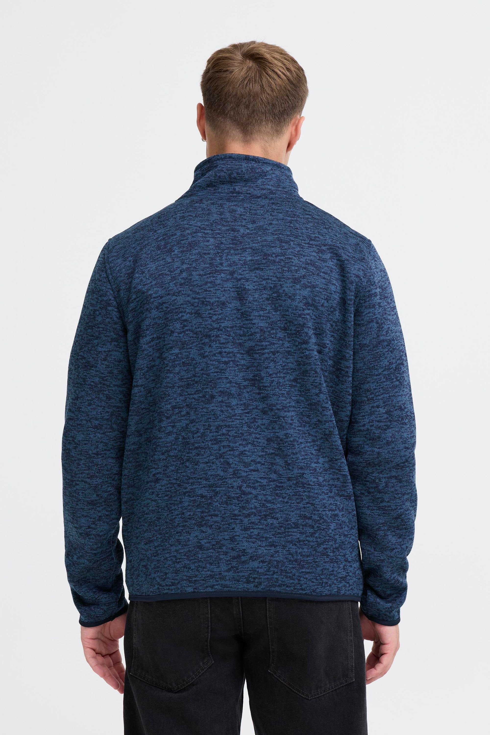 Cardigan BLEND "BHMelfe", Herren, Gr. M, marineblaus, Fleece, 100% Polyester, meliert, normal normal, ohne Ausschnitt, elastischer Bund, Strickjacken, Gemütliche Fleecejacke mit Taschen 3