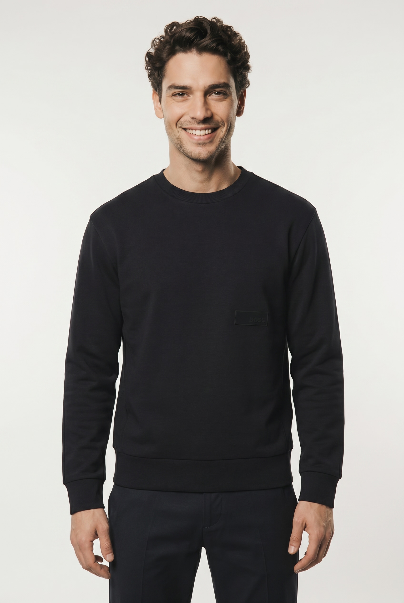 BOSS GREEN, Rundhalsausschnitt, Relaxed Fit, Logo-Badge