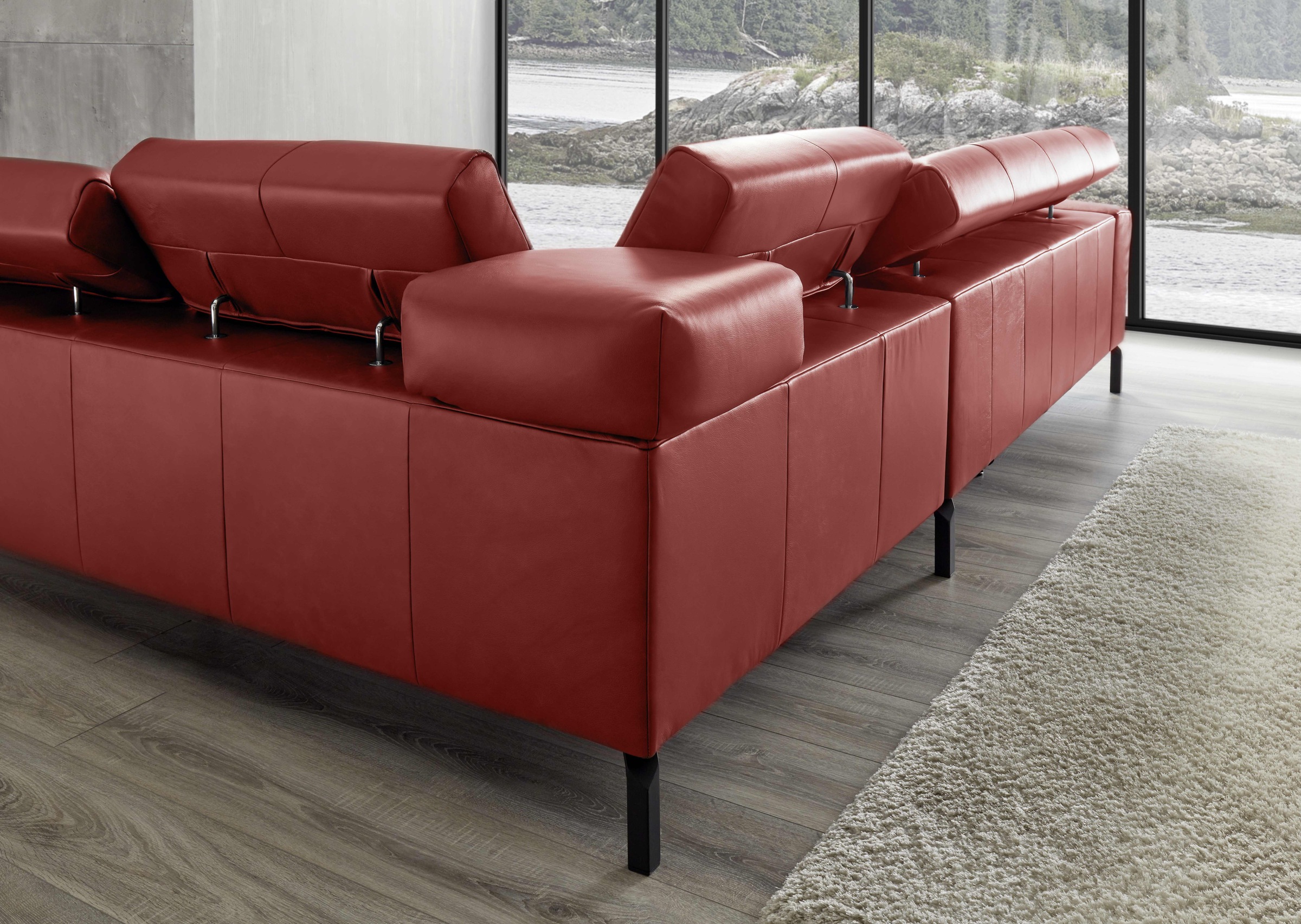 Places of Style Ecksofa »Cleveland, L-Form, incl. Kopfteilverstellung, Breite 276 cm«, wahlweise elektrischer Sitzvorzug