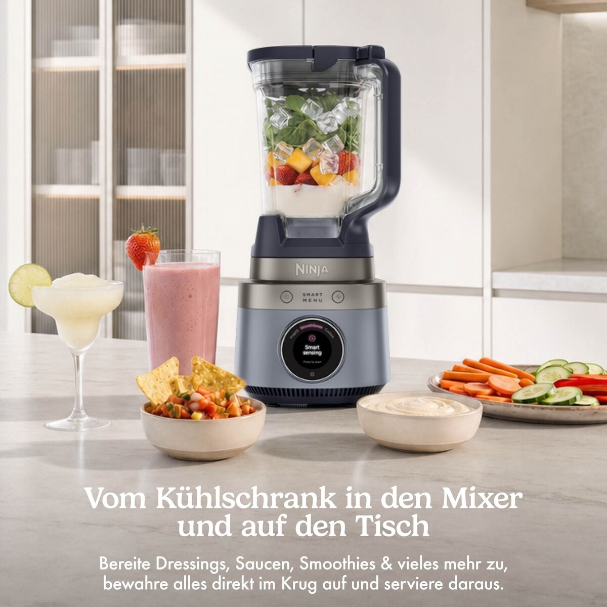 NINJA Standmixer »LB201EUBL1 Ninja CrushBOSS intelligenter Mixer  Graublau« 1200 W