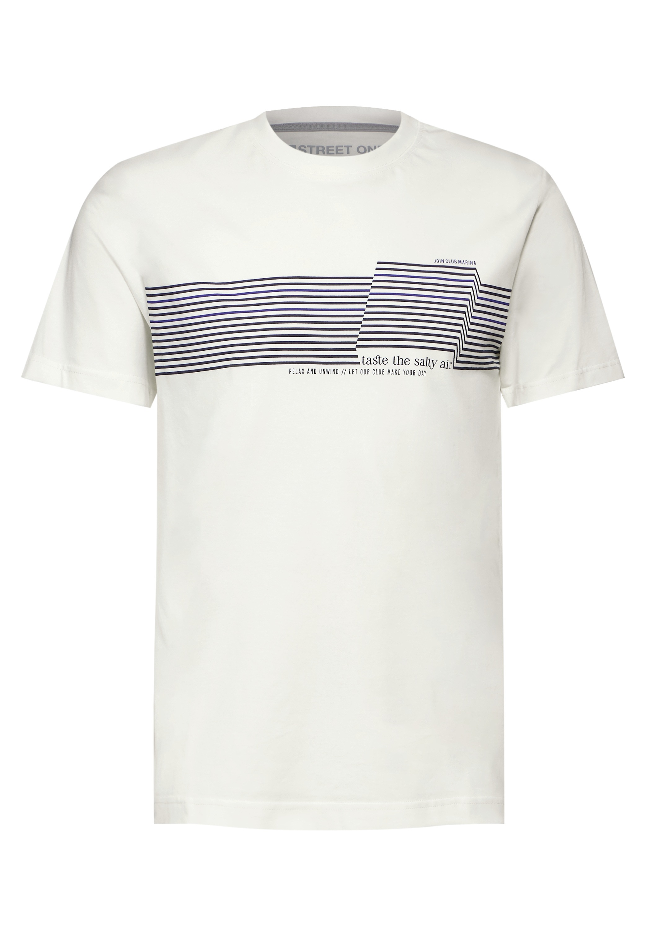 STREET ONE MEN Rundhalsshirt, aus reiner Baumwolle