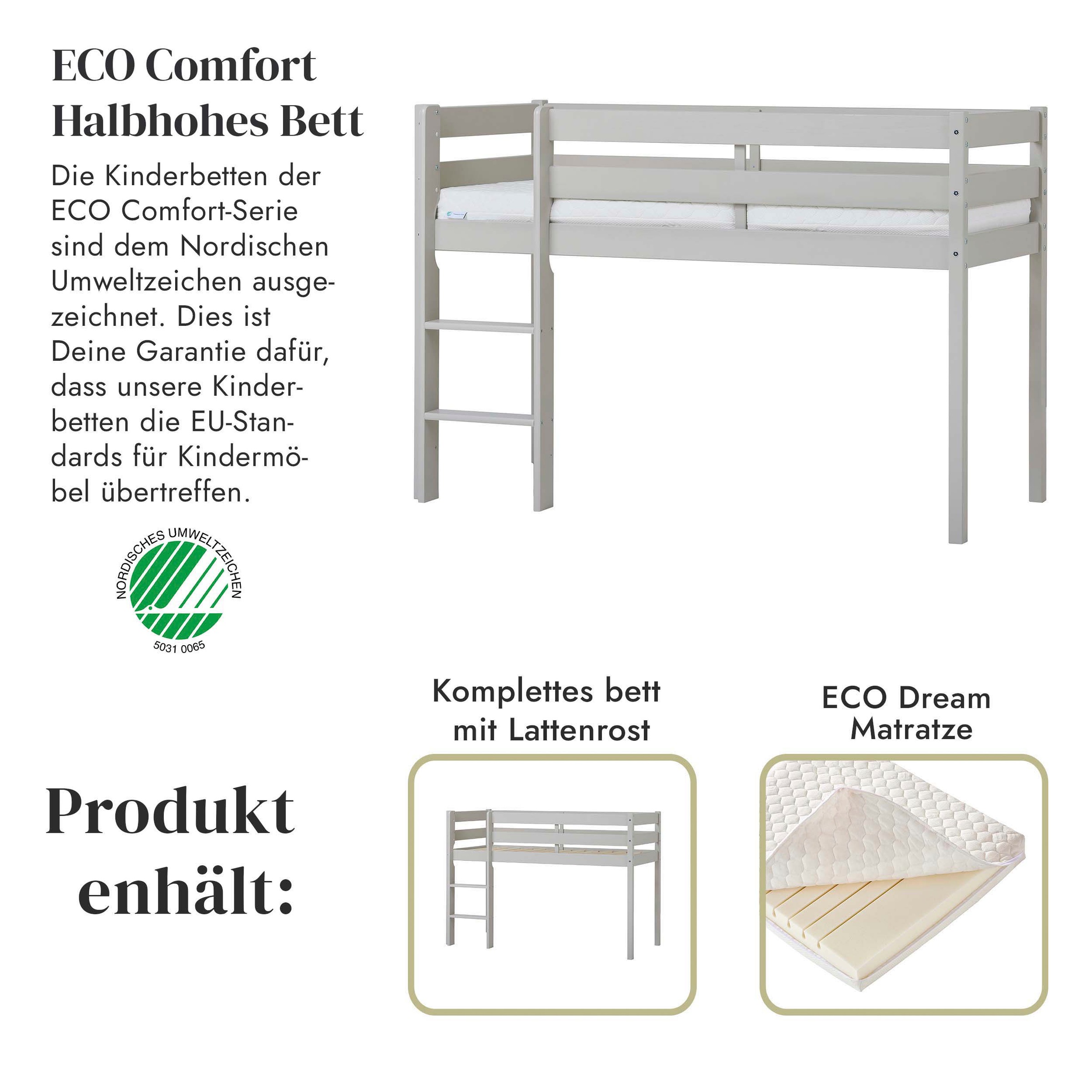 Hoppekids Spielbett »ECO COMFORT, Hochbett, in 2 Einzelbetten teilbar«, Höhe 72cm, Farbe & Größe & Matratze