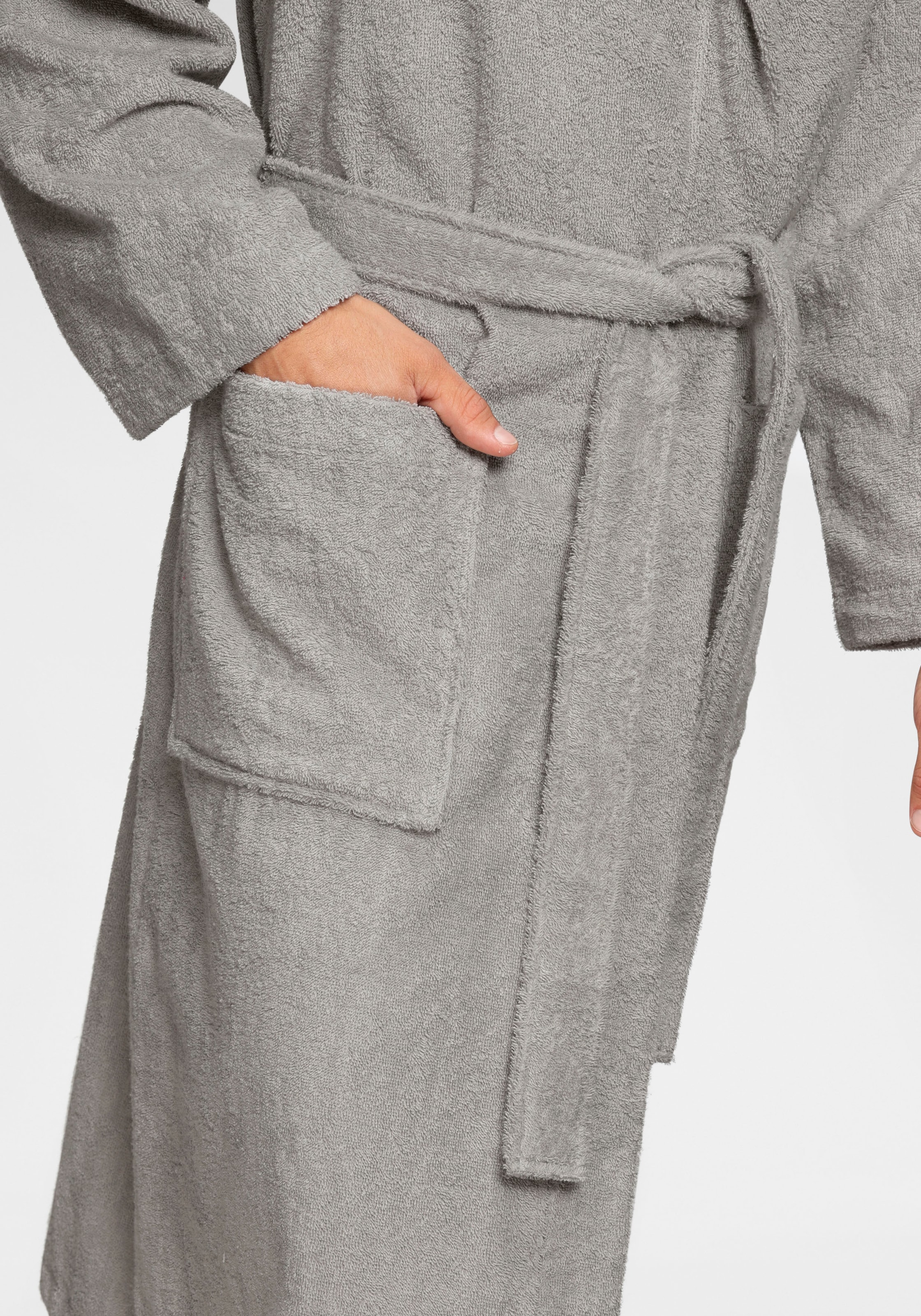 KangaROOS Unisex-Bademantel »Cassidy, für Damen & Herren, Standardlänge & Überlänge«, (1 St.), mit Taschen, Männer und Frauen, Baumwolle, Reise, Hotel, Sauna, S-3XL