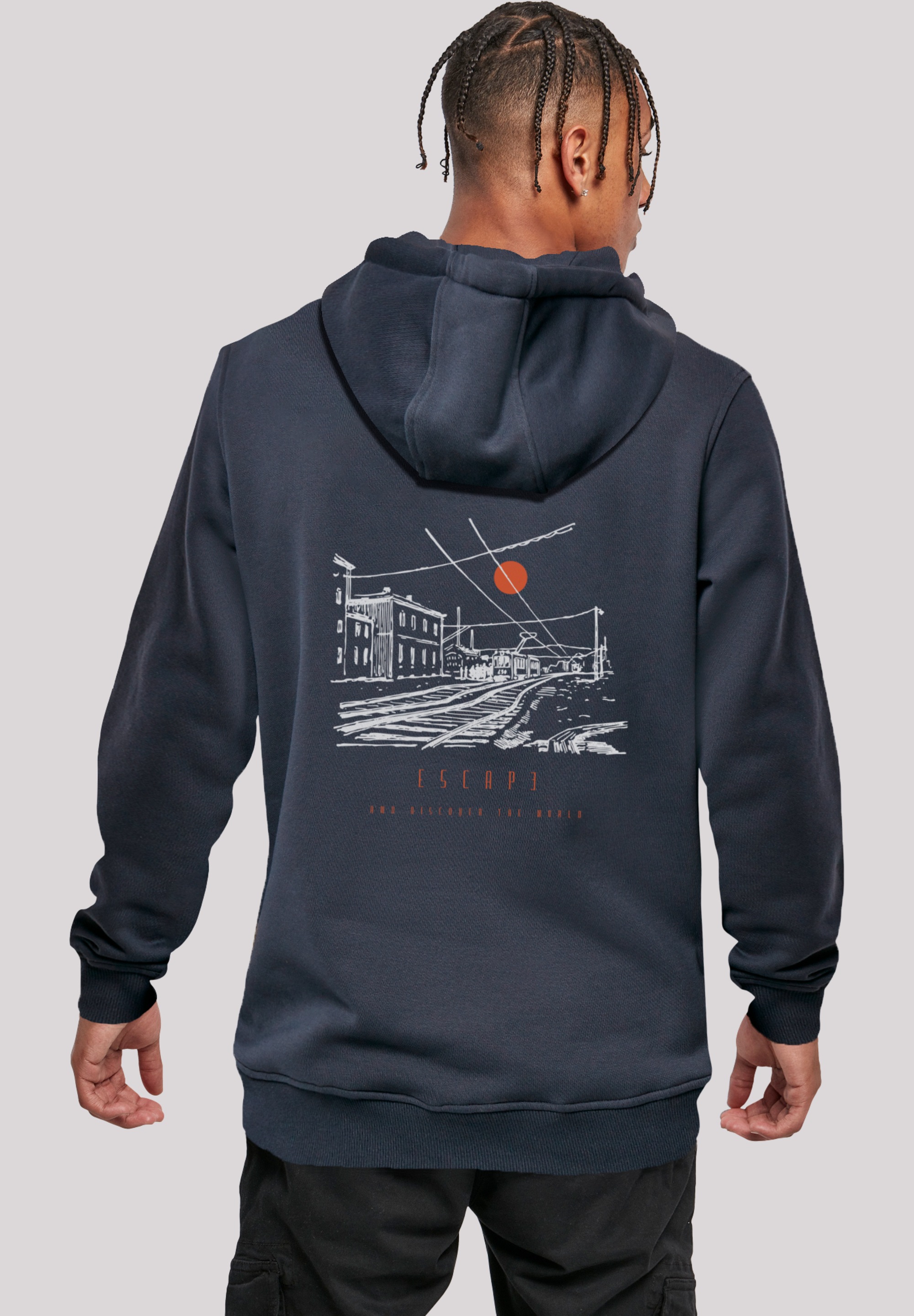 F4NT4STIC Kapuzenpullover "Escape Discover the World Town Train Station" Pr günstig online kaufen