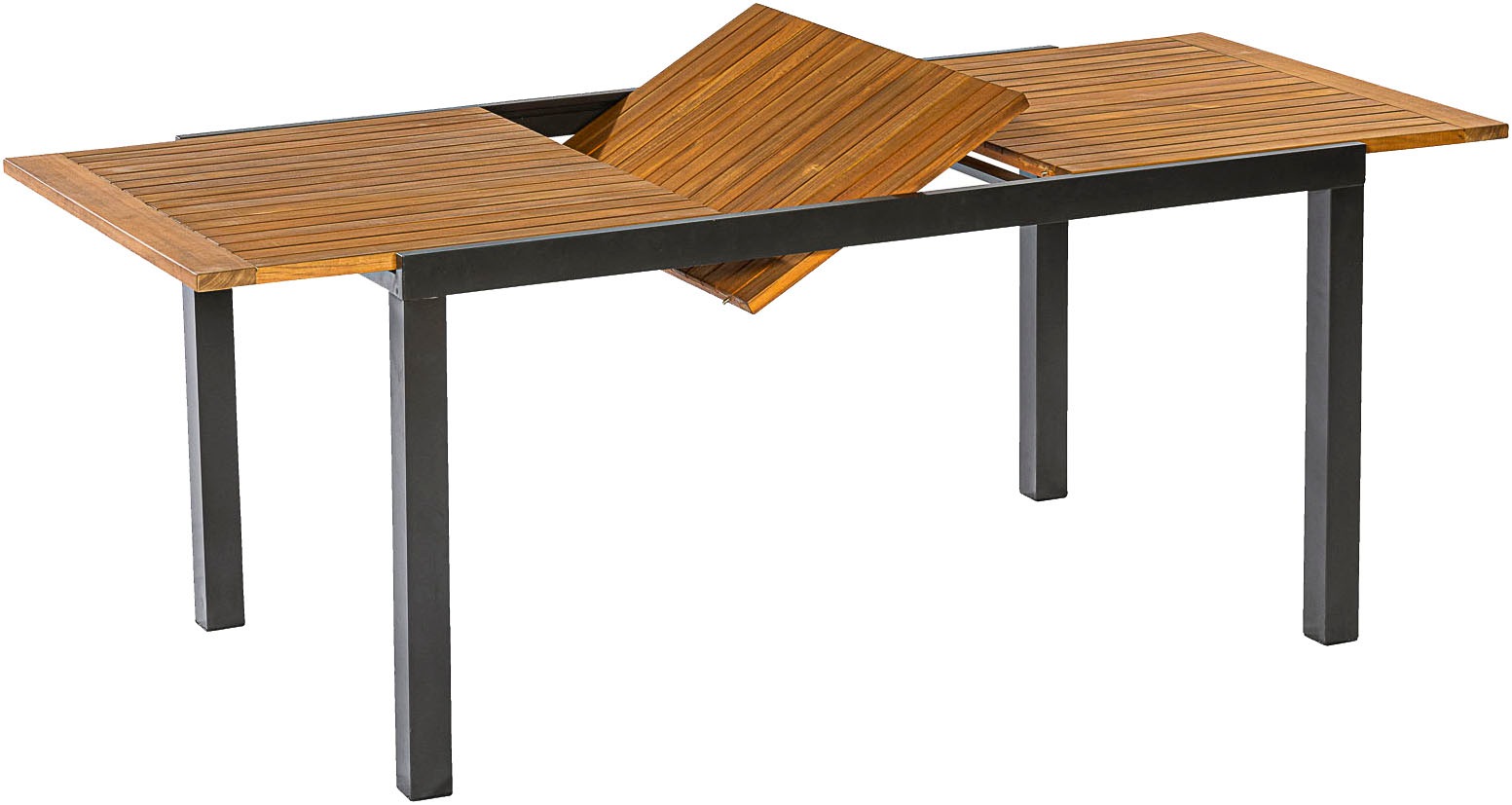 MERXX Garten-Essgruppe »»Tilos««, (Set, 9 tlg., Rückenabschluss und Armlehnen aus Akazienholz), Rückenlehne verstellbar durch Gasdruckfeder