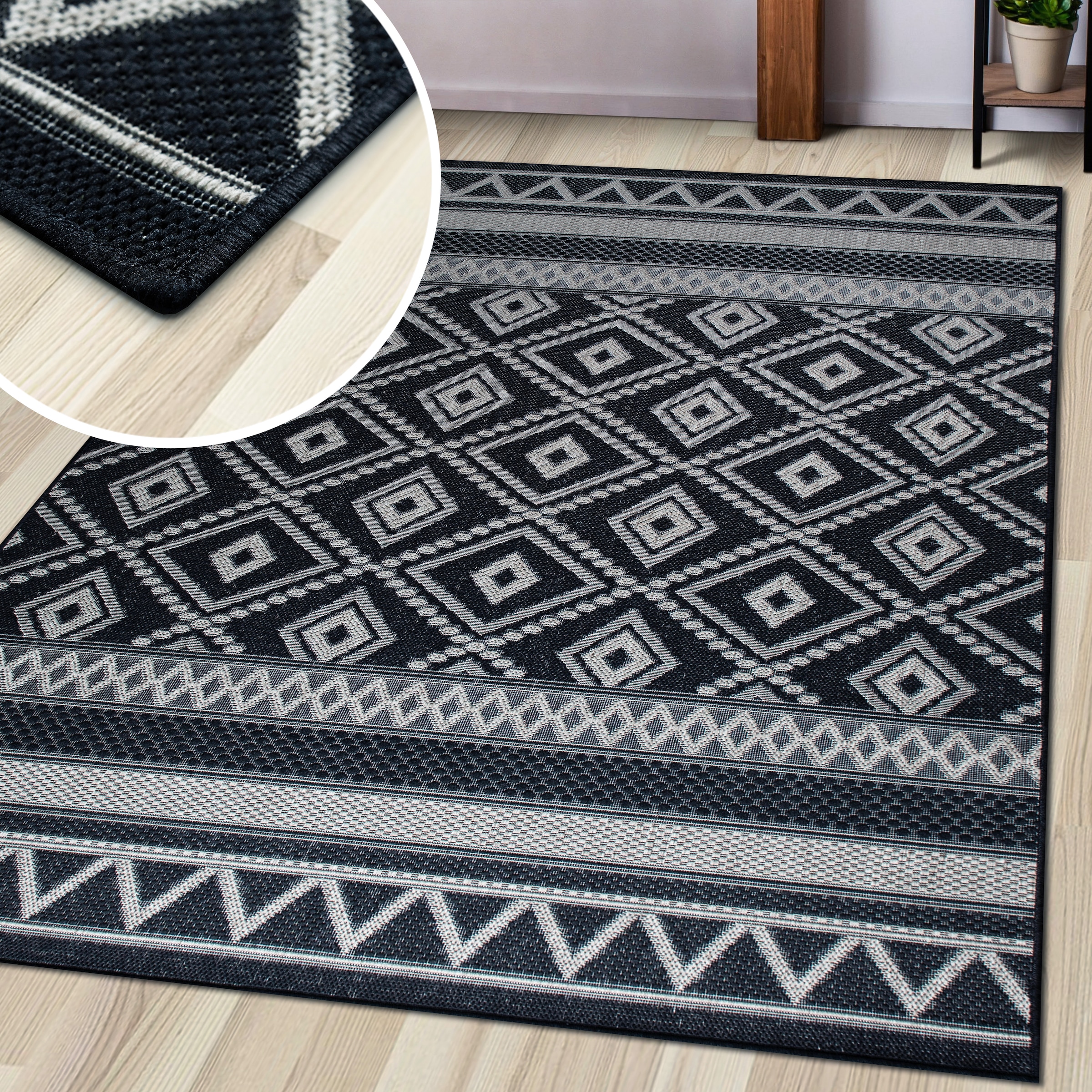 my home Teppich »Toronto auch als Läufer erhältlich«, rechteckig, 3 mm Höhe, In- und Outdoor geeignet, Sisal-Optik, Wetterfest & UV-beständig, Boho