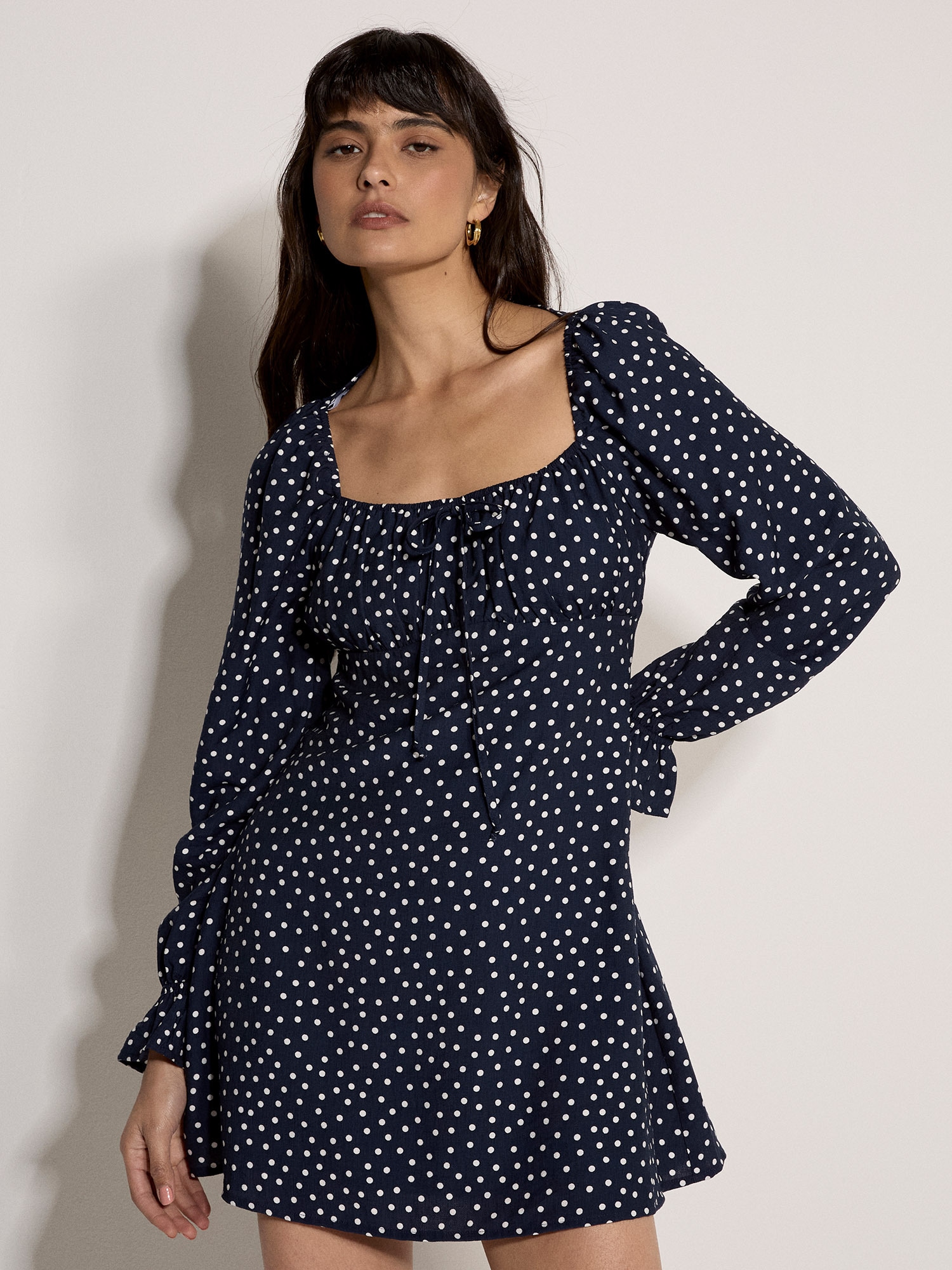 Apricot Minikleid "Minikleid mit Polka-Dot-Muster" mit Reißverschluss