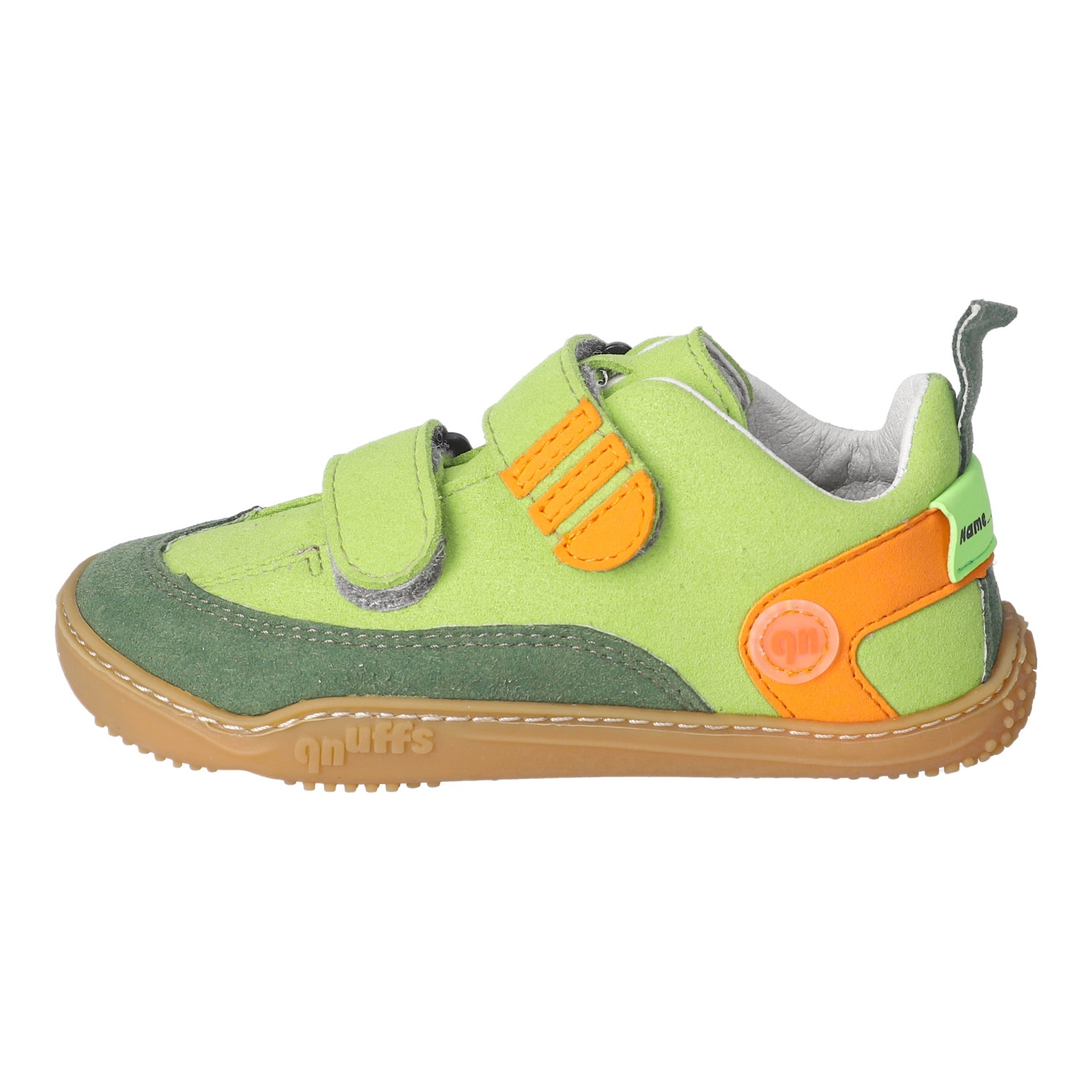 qnuffs Barfußschuh »Ahorn«  Halbschuh, Klettschuh mit Nullsprenung, Größenschablone zum Download