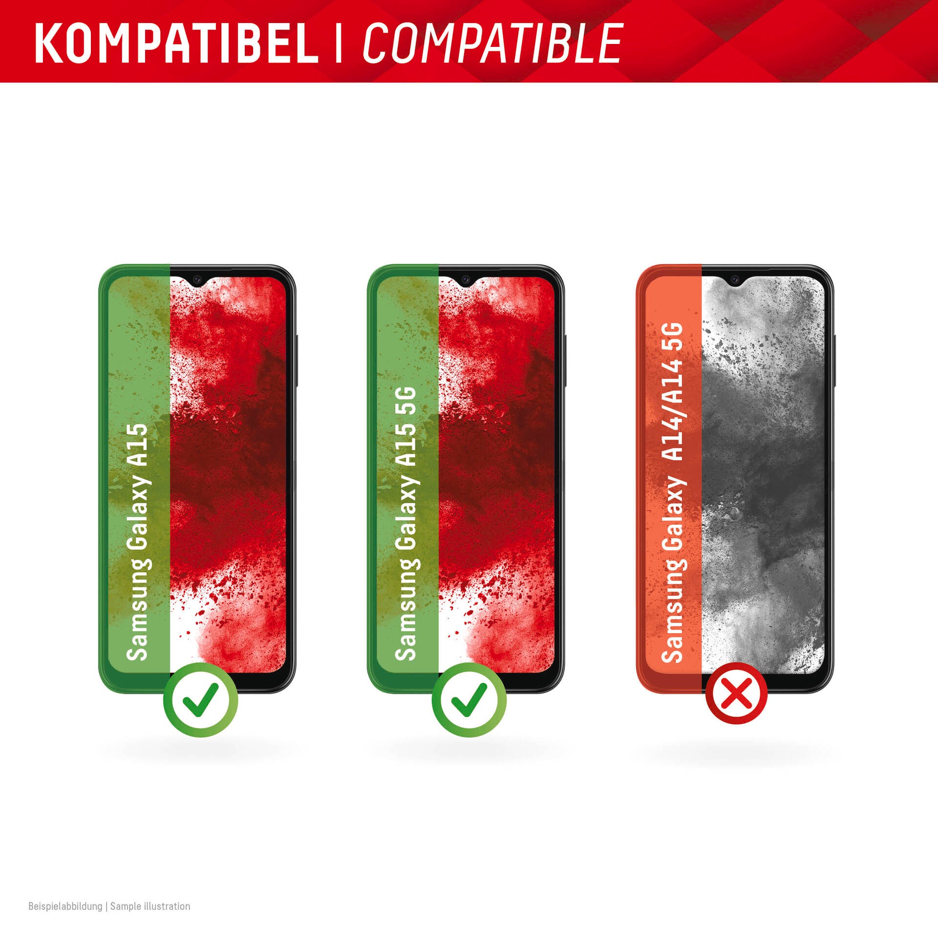 Displex Displayschutzglas »Real Glass«, für Samsung Galaxy A15-Samsung Galaxy A15 5G, Displayschutzfolie Displayschutz kratzer-resistent 10H splitterfest