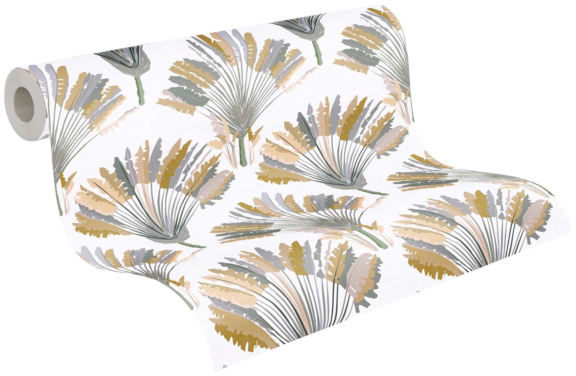 Architects Paper Vliestapete »Jungle Chic« botanisch | floral | tropisch glatt Palmentapete Tapete Dschungel Federn Tapeten Wohnzimmer Schlafzimmer