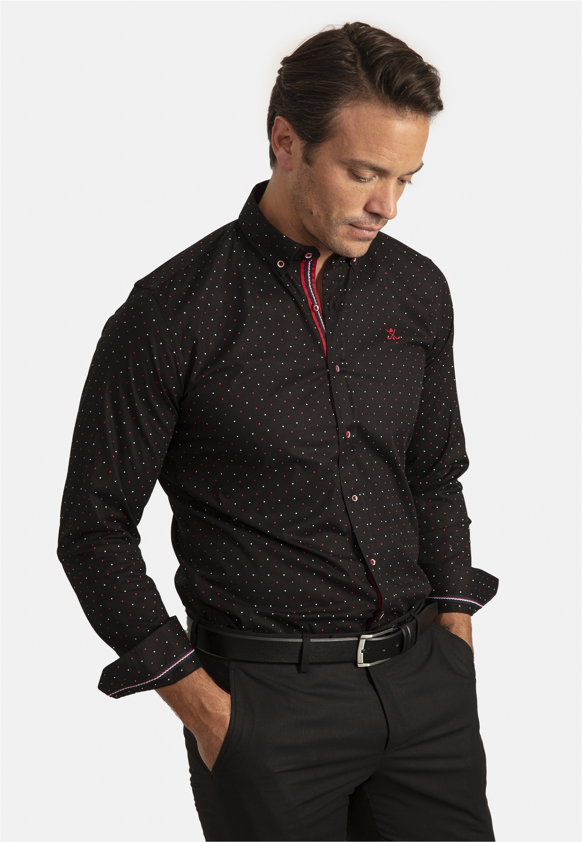SIR RAYMOND TAILOR Langarmhemd »Risor«, in gepunktetem Design