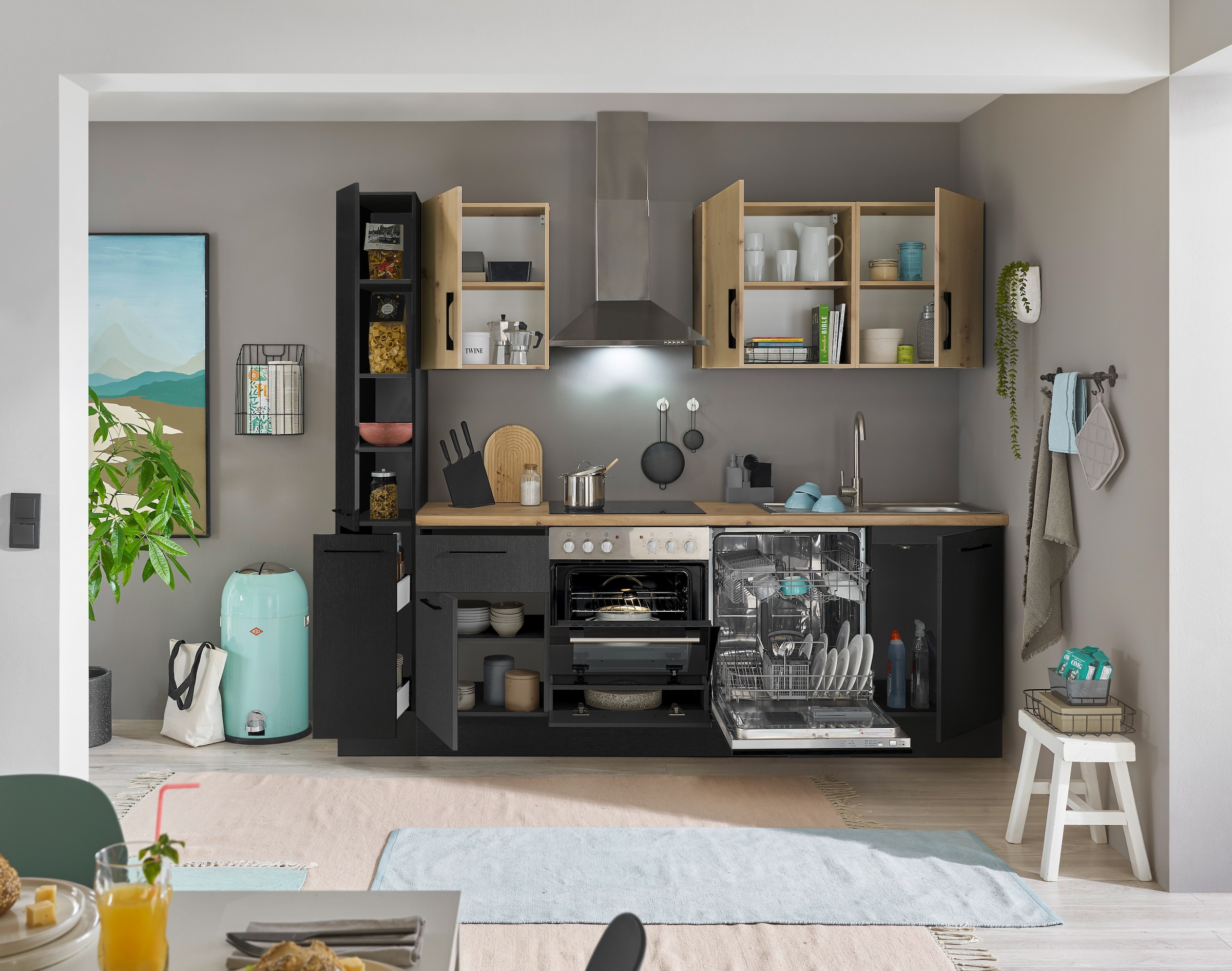 BASIC by Balculina Küchenzeile »Turin«, Breite 250 cm, wahlweise mit E-Geräten