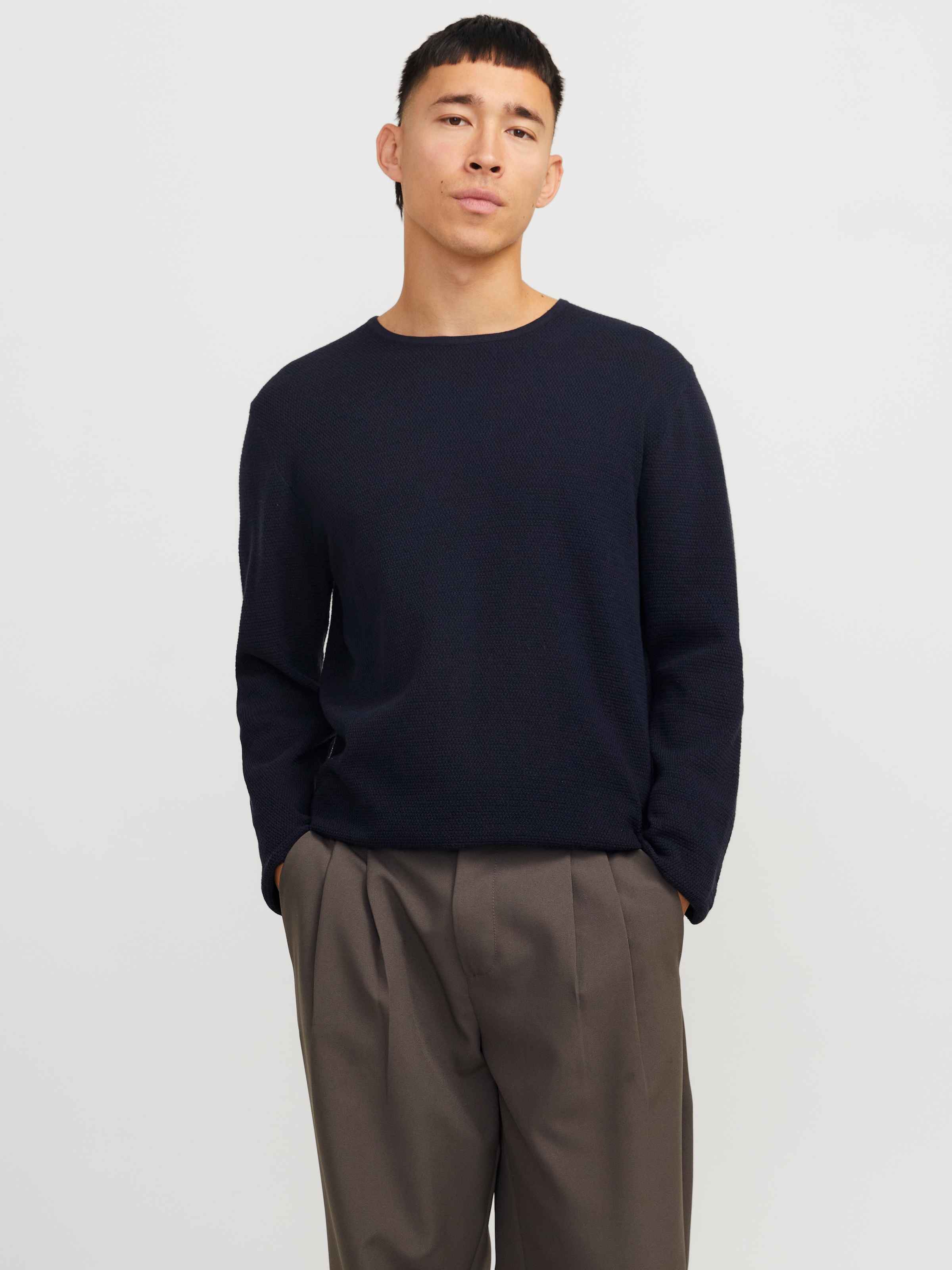 Jack & Jones "JJEGEORGE KNIT CREW NECK NOOS" mit Strick Optik günstig online kaufen