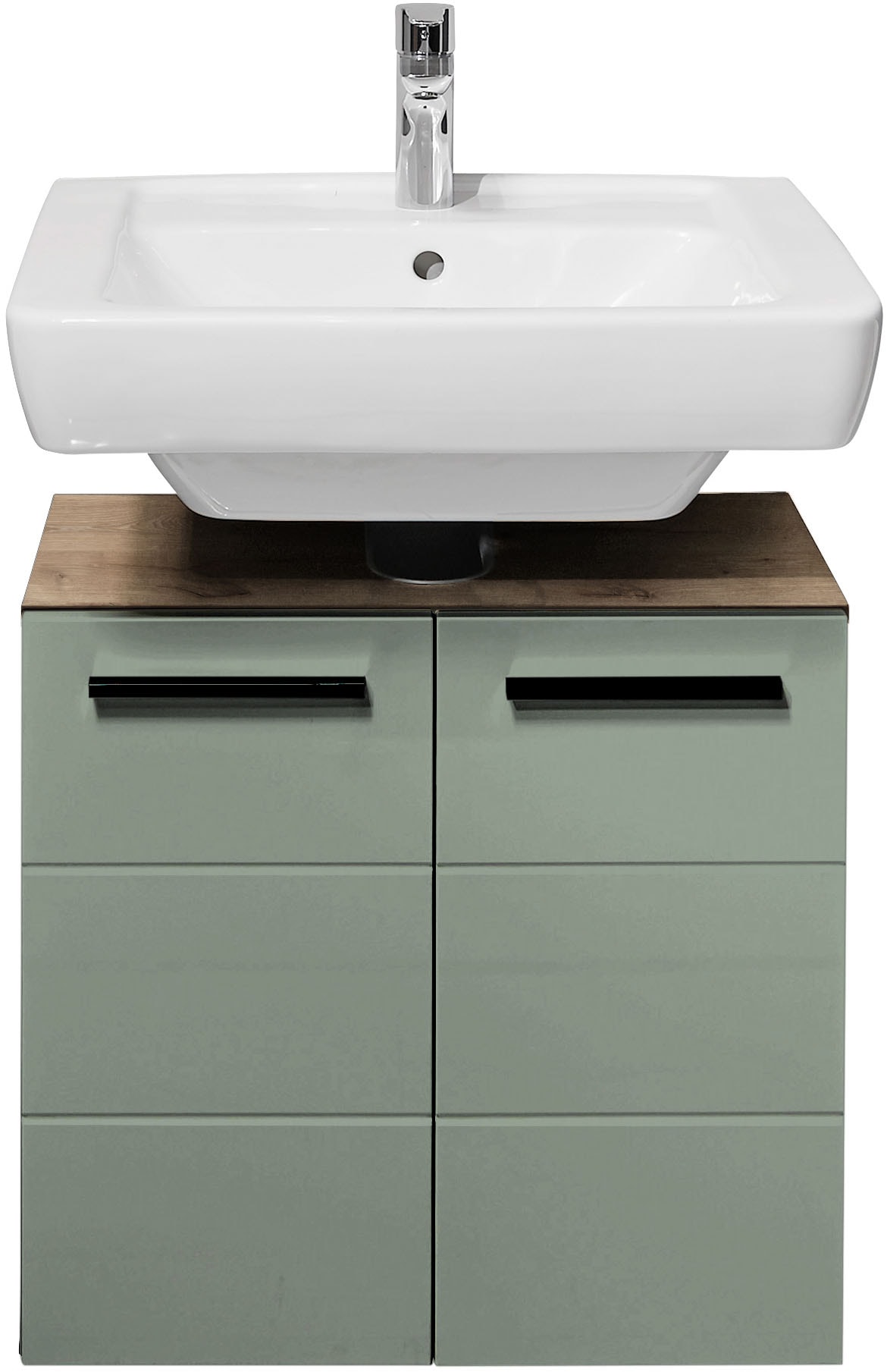 BASIC by Balculina Waschbeckenunterschrank »Vista BxHxT 60x62x31« 1 Stk. tlg. Breite 60cm, Kunststoffgriffe, Made in Europa