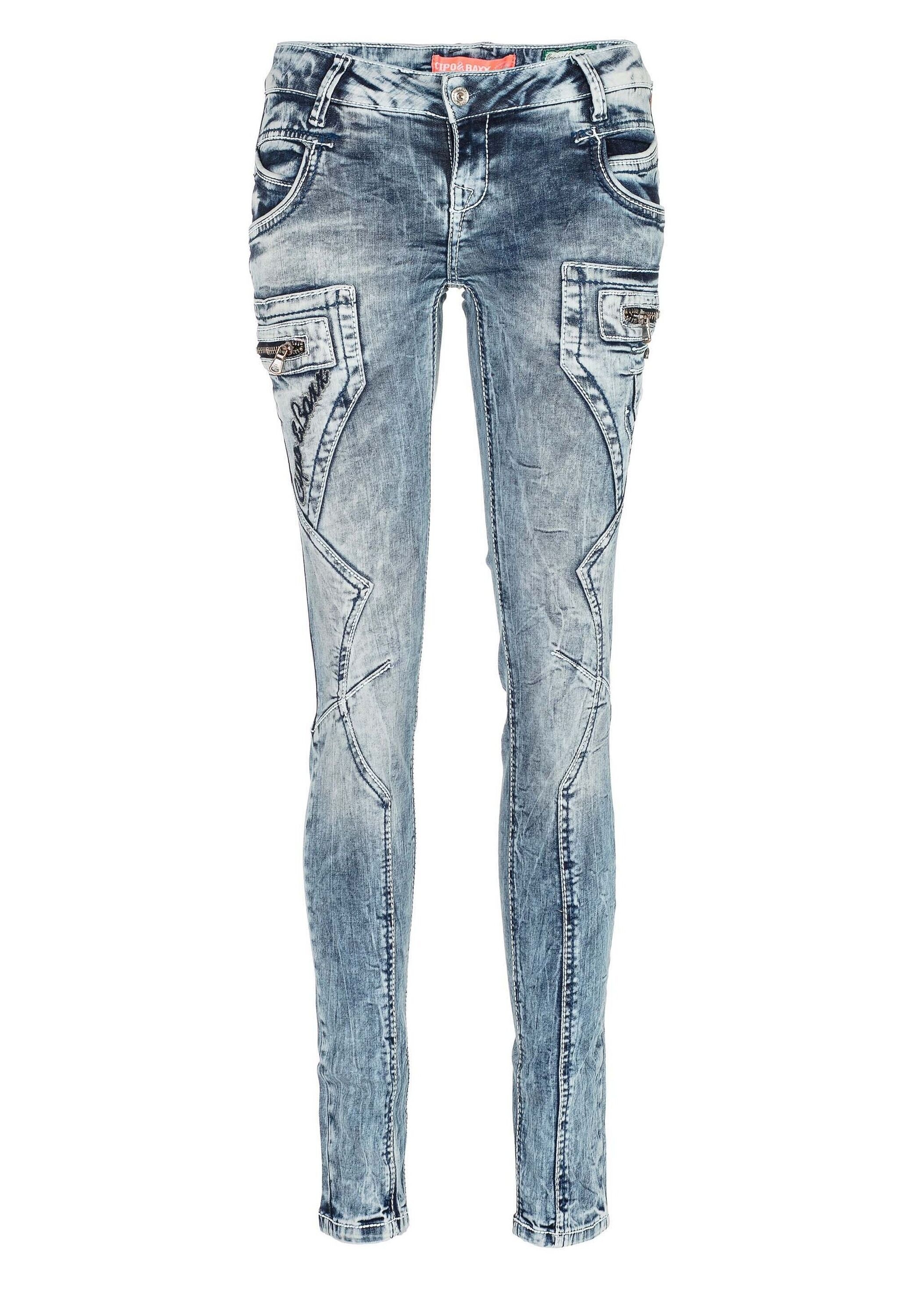 Cipo & Baxx Skinny-fit-Jeans »Jeans«, mit niedrige Taille in Skinny Fit, WD322
