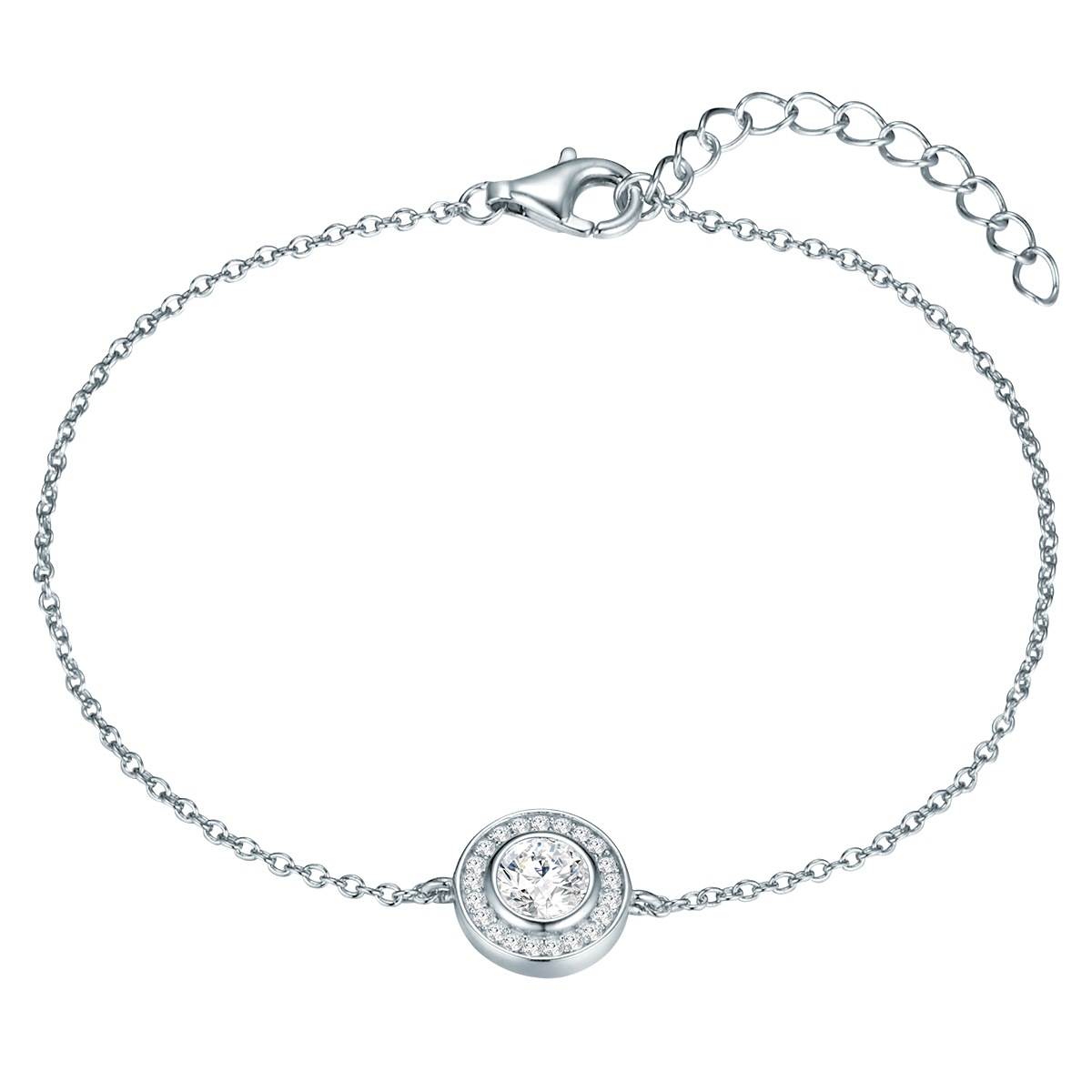 RAFAELA DONATA Damen Gliederarmband "RD464", Silber 925 (Sterlingsilber)silber, weiß, Silber 925 (Sterlingsilber), Armbänder, aus Sterling Silber