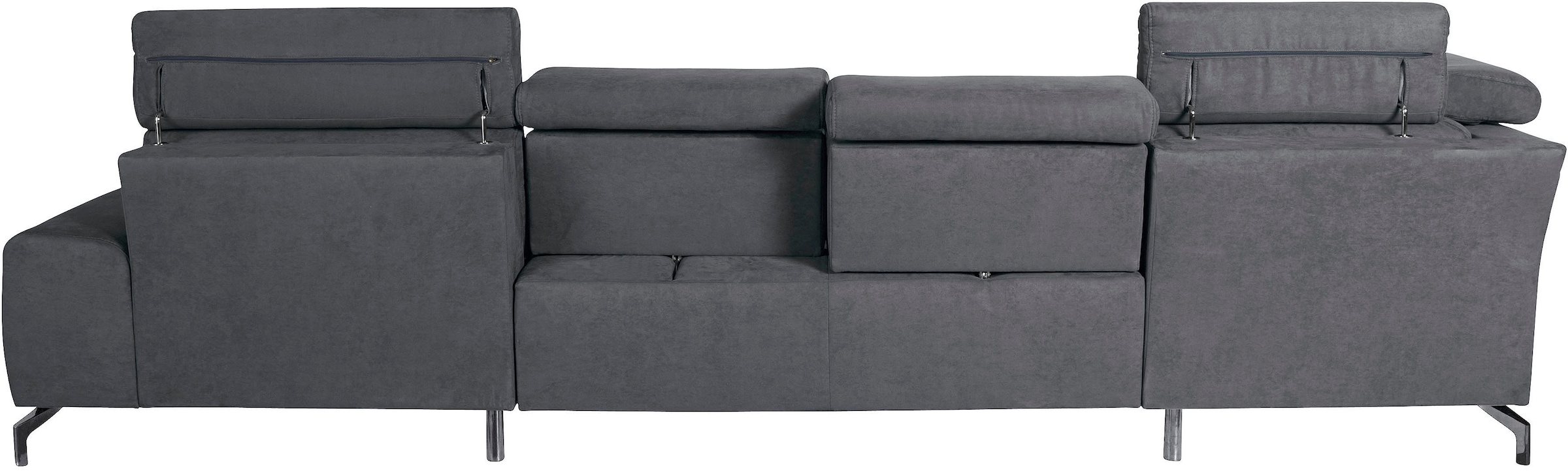 sit&more Wohnlandschaft »Gizeh U-Form«, 12 cm Fußhöhe, inklusive Sitztiefenverstellung und Kopfteilverstellung
