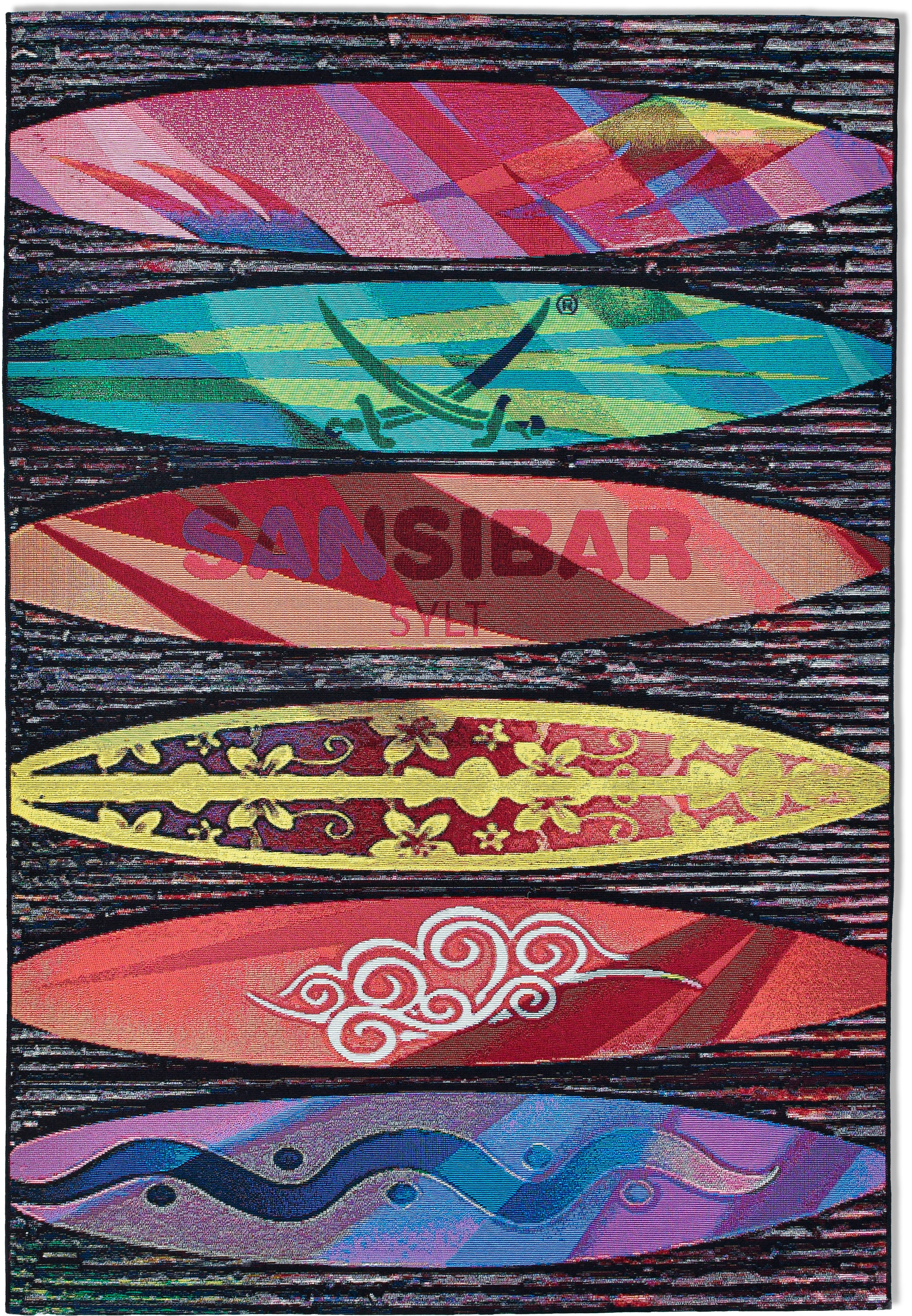 Sansibar Teppich »Rantum Beach SA-016«, rechteckig, Flachgewebe, modernes Design, Motiv Holzdielen