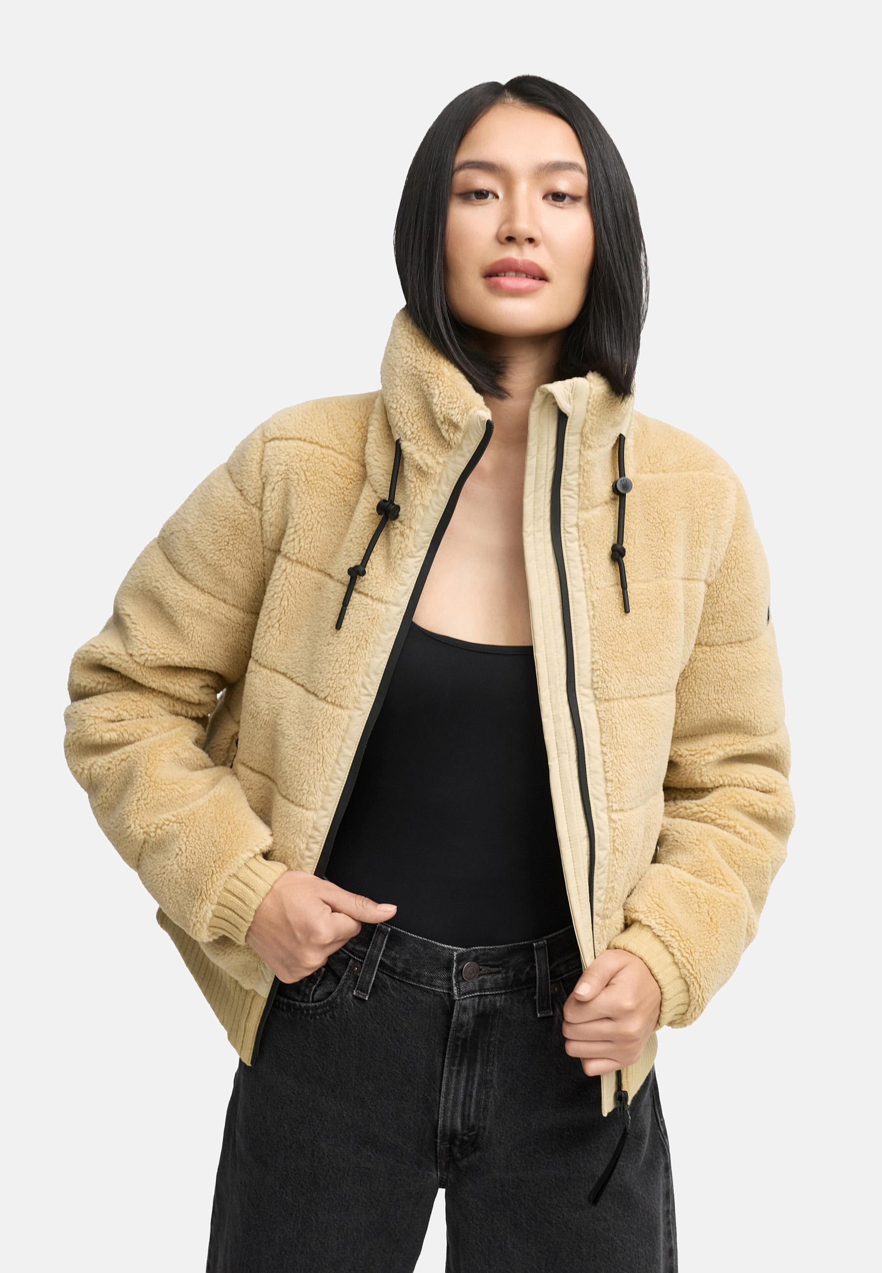 Navahoo Plüschjacke »Schneepuder 14«, warme Damen Teddyjacke für den Winter