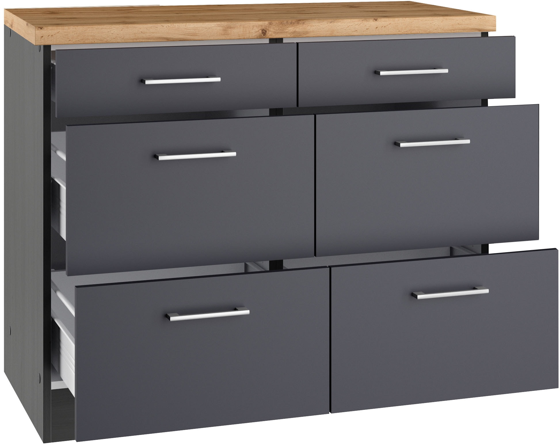 KOCHSTATION Unterschrank »KS-Milan«, HELD Möbel, Auszugschrank 100 cm, matte oder hochglänzende Fronten