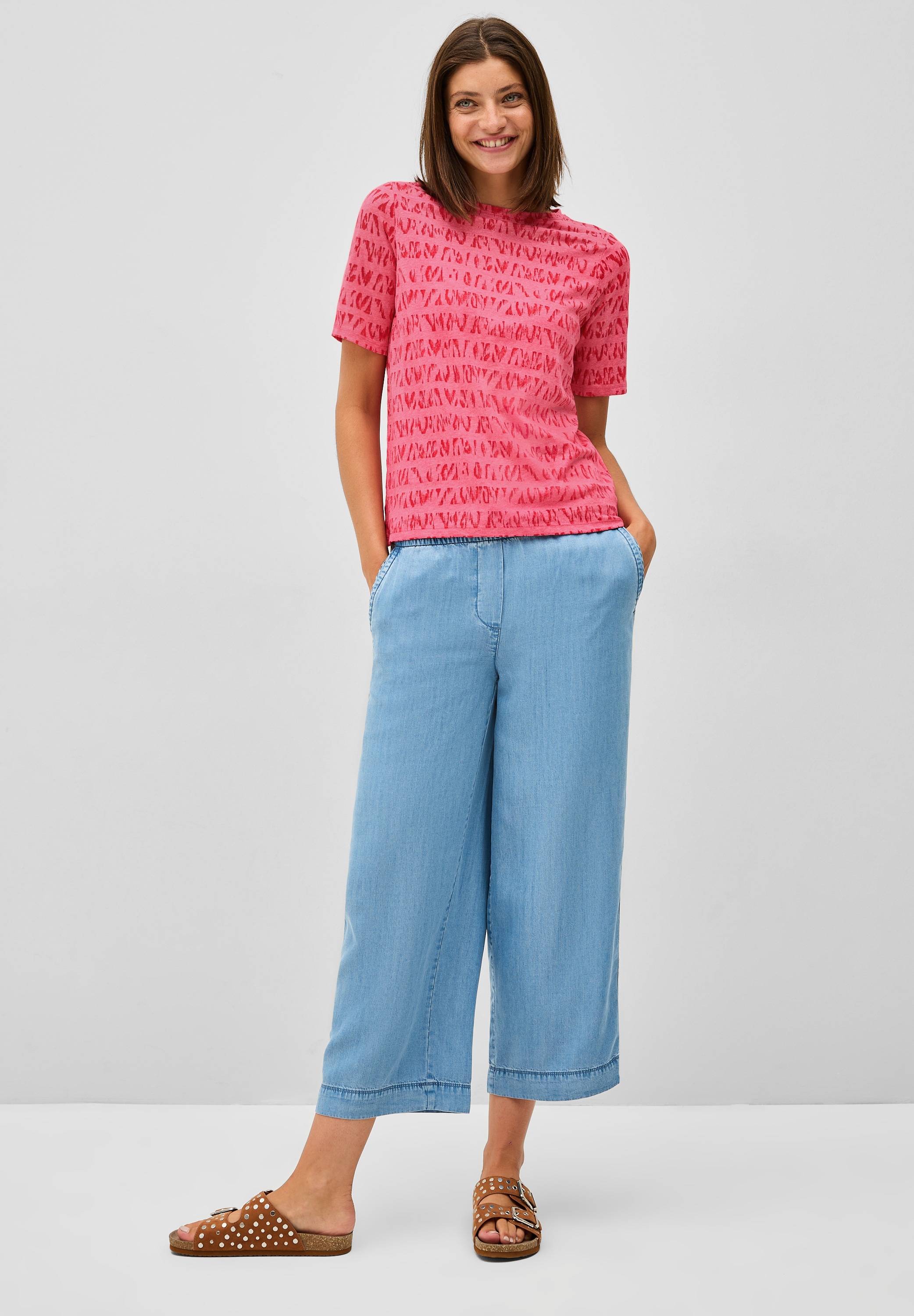 Cecil Print-Shirt, aus elastischem Materialmix