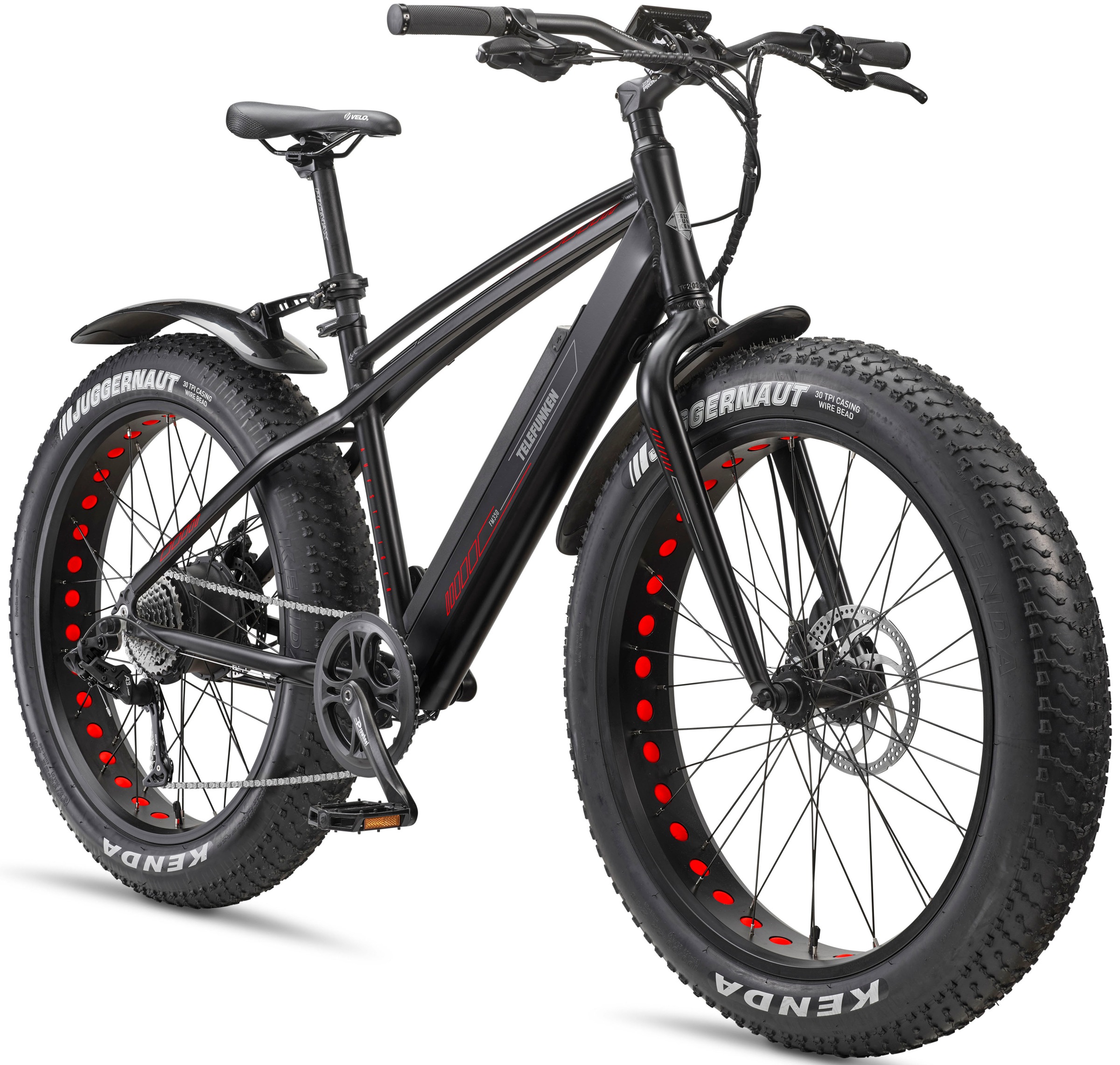 Telefunken "Aufsteiger FM350" 8 Gang Kettenschaltung Heckmotor 250 W 26 Zoll x 4,00 Breitreifen  Geländebike off road  ca. 100km Reichweite, Pedelec, Elektrofahrrad für Damen u. Herren, MTB
