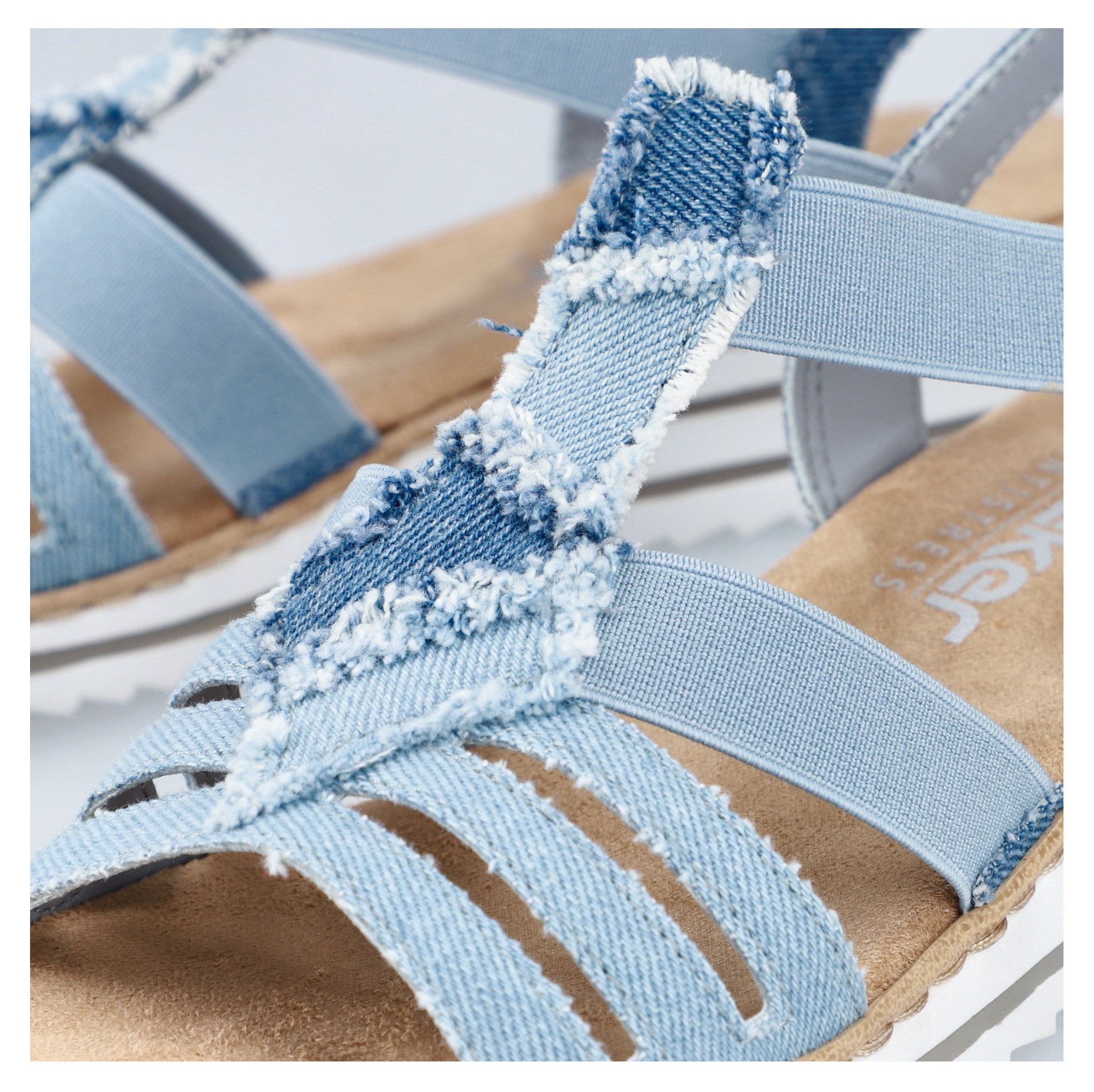 Rieker Keilsandalette, Sommerschuh, Sandale, Plateau, Urlaubschuh mit seitlichen Gummizügen