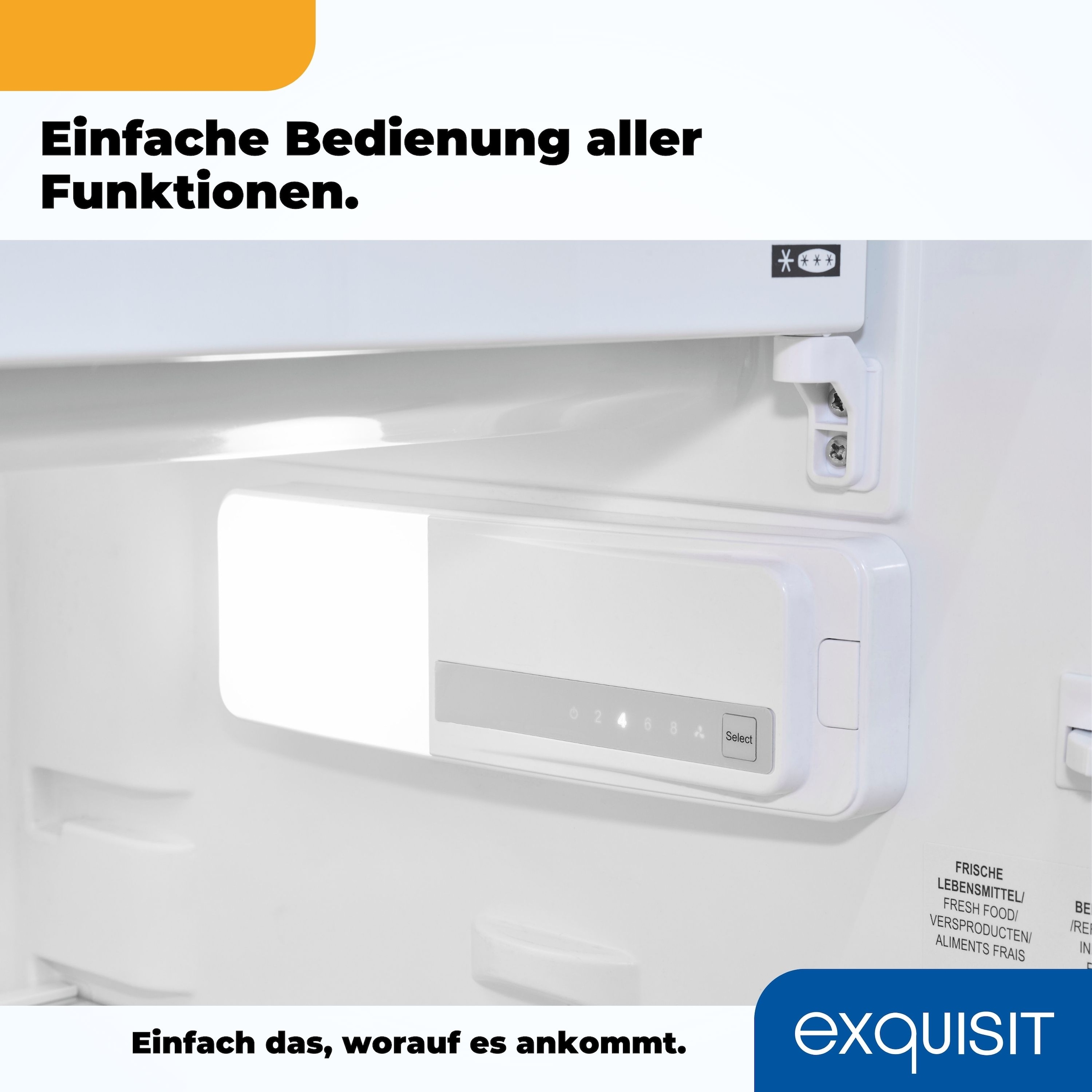 exquisit Einbaukühlschrank »EKS131-4-FE-O90E«, digitale Temperaturanzeige