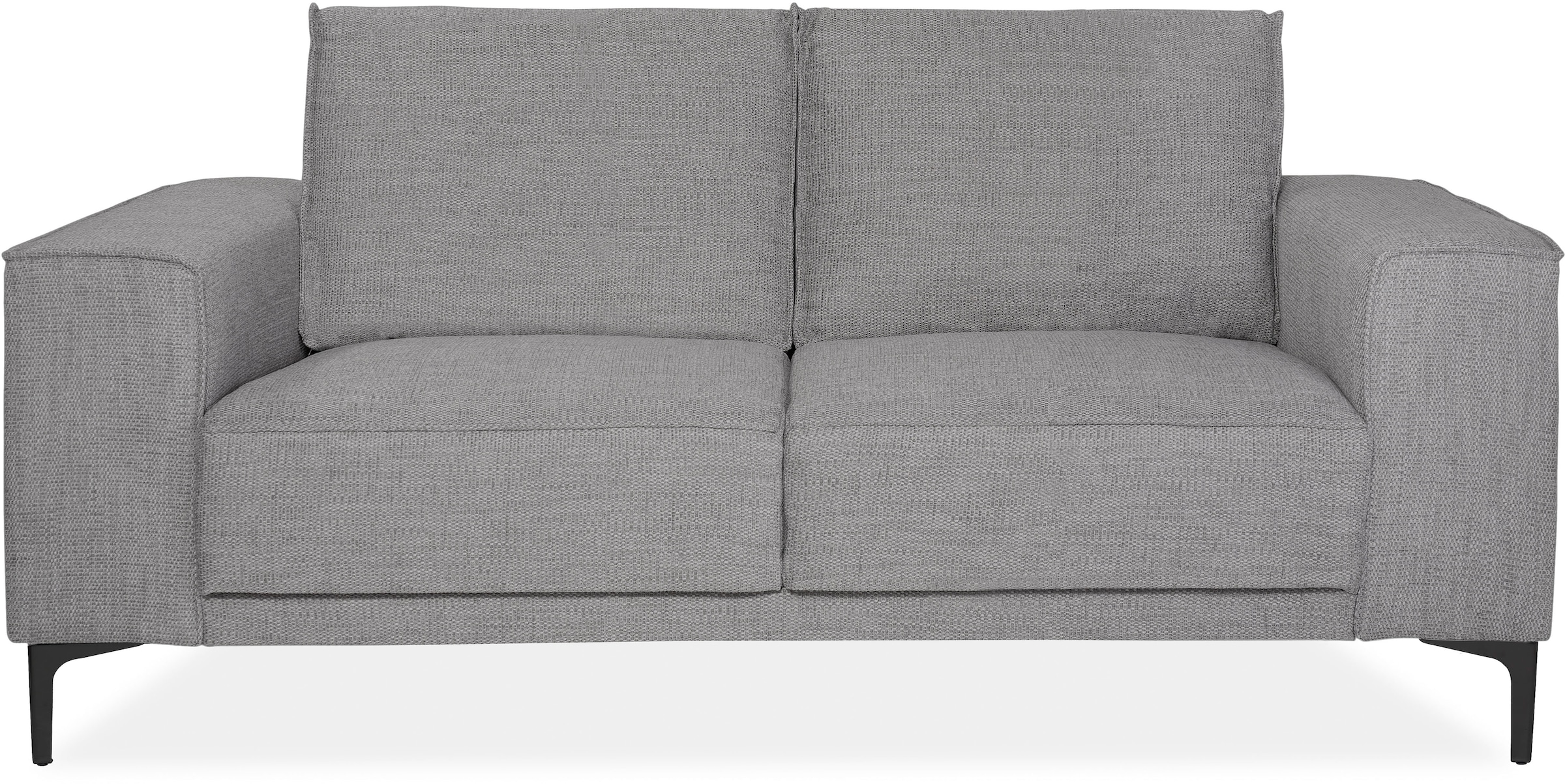 Places of Style 2-Sitzer »Kompaktsofa Oland, Struktur, Flachgewebe, Luxus-Microfaser, Boucle«, 164 cm, Wellenunterfederung, Skandi-Design, Metallfüße