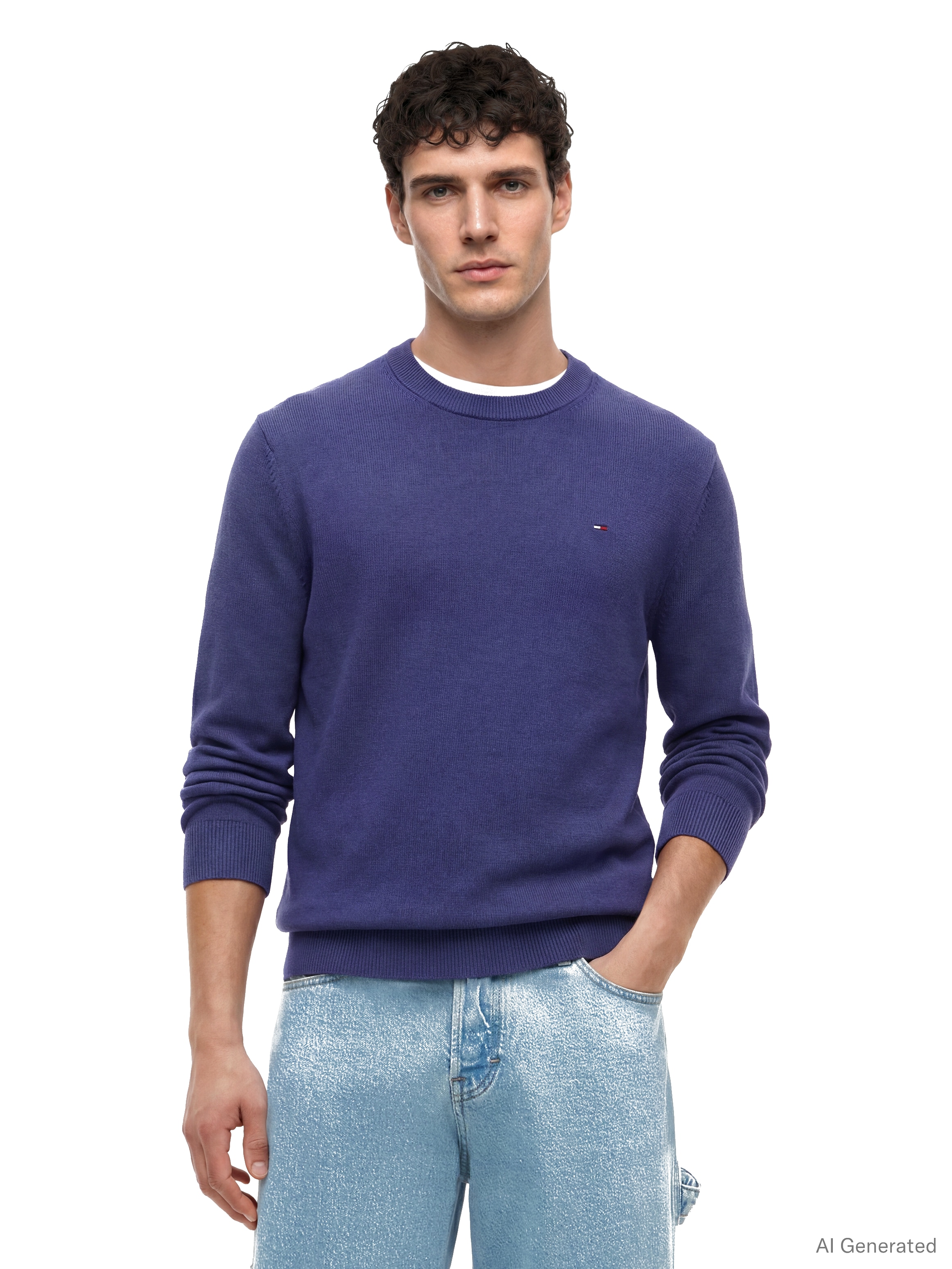 Tommy Jeans Strickpullover "TJM SLIM FIT LIGHT SWEATER" Slim fit mit Rundhalsausschnitt