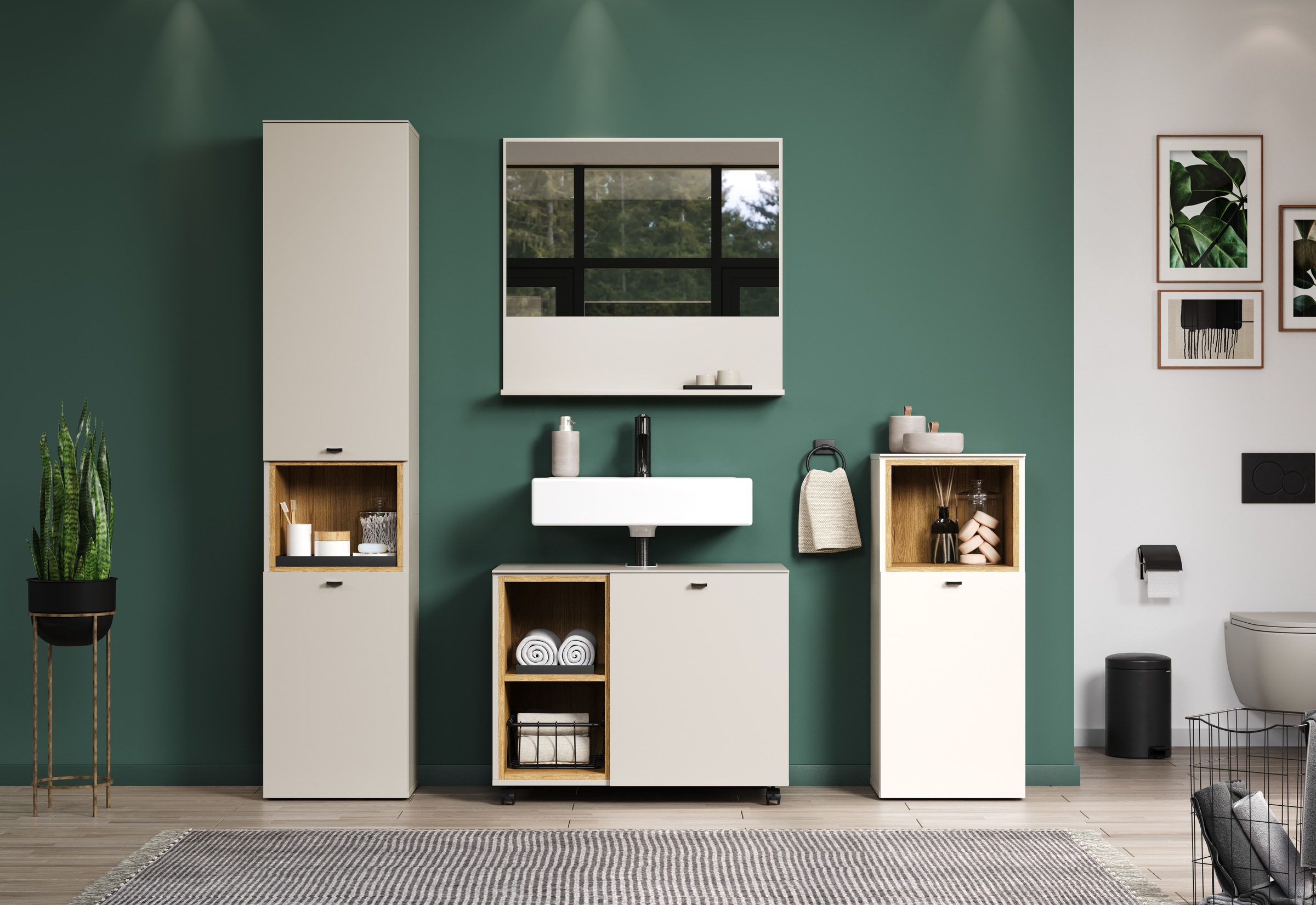 welltime Badmöbel-Set "San Pedro" Komplett-Set, 4 Stk. tlg. günstig online kaufen