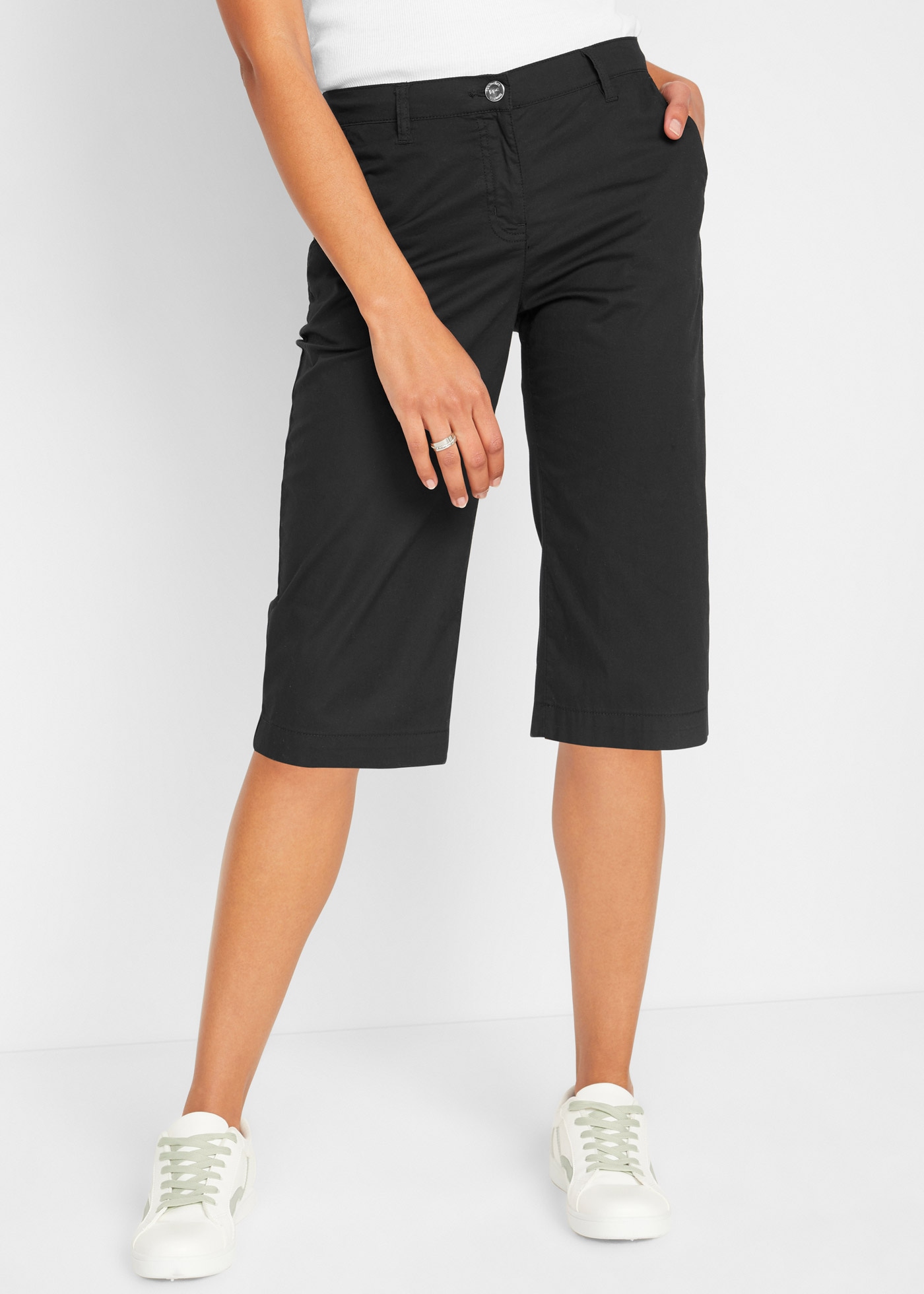 bonprix Longbermudas aus Baumwolle mit Elasthan, Regular Fit, mit Komfortbu günstig online kaufen
