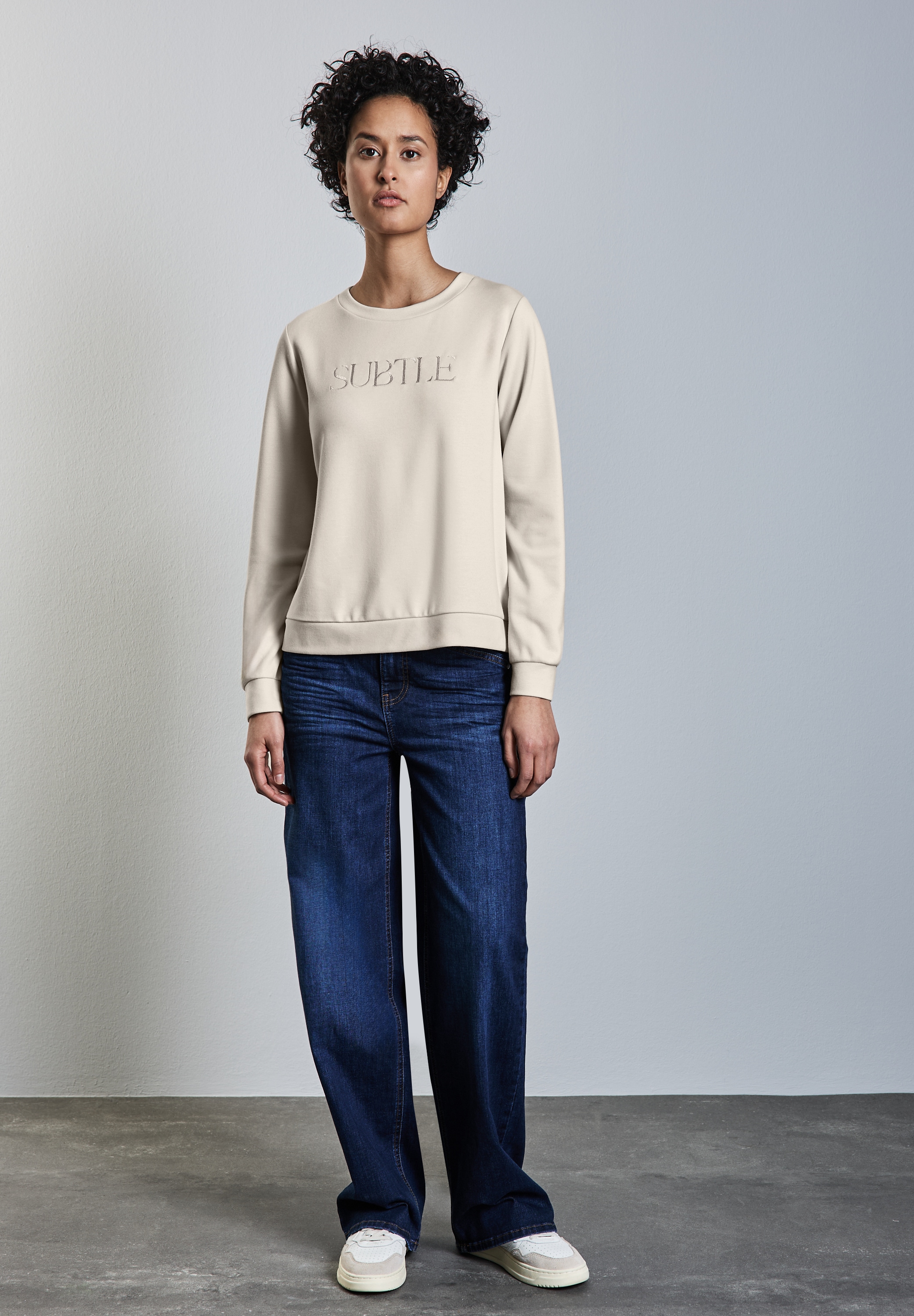 STREET ONE Langarmshirt, aus elastischem Materialmix