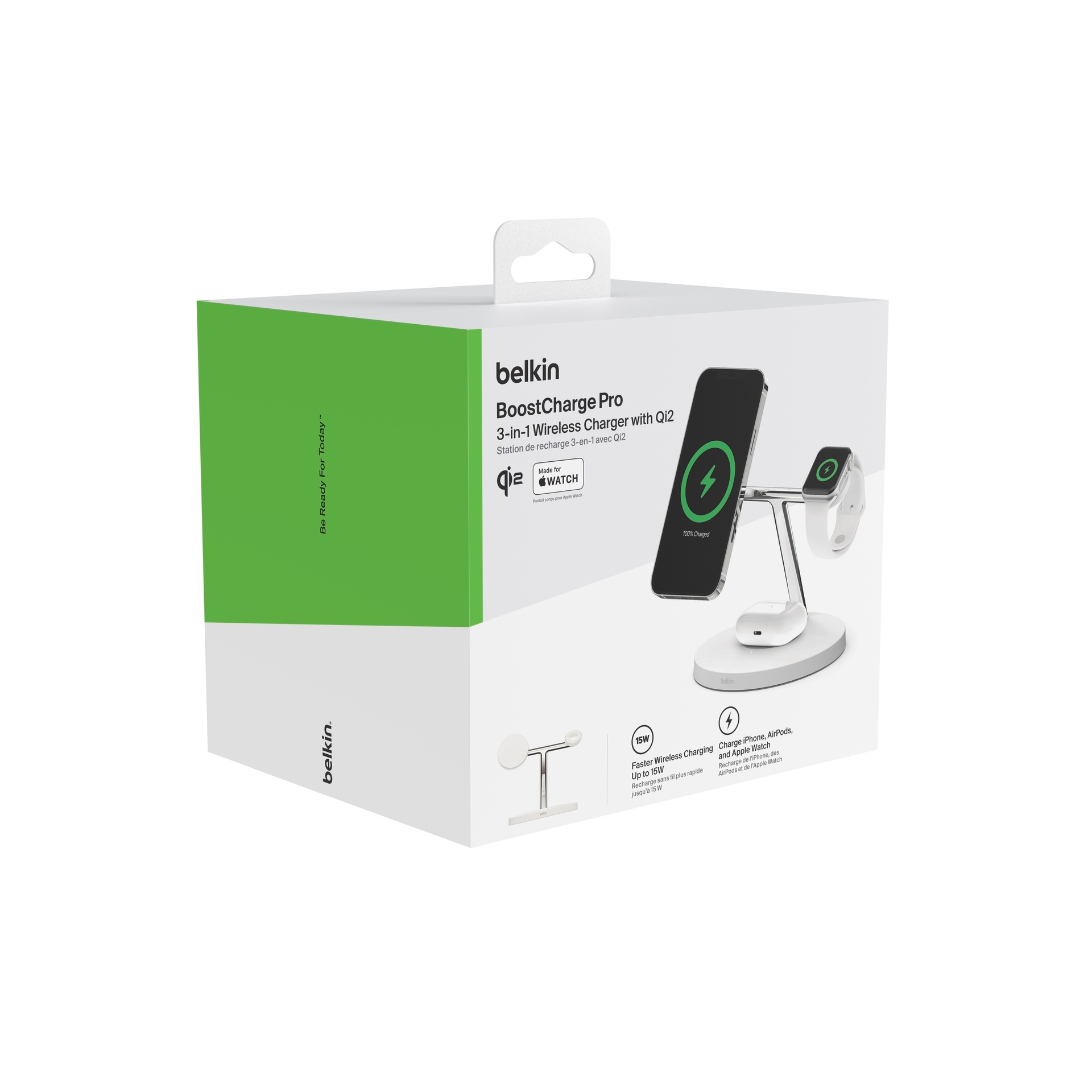 Belkin Wireless Charger »BoostCharge Pro«, Kabelloses 3-in-1 Ladegerät mit Qi2 für iPhone 16/15/14/13/12