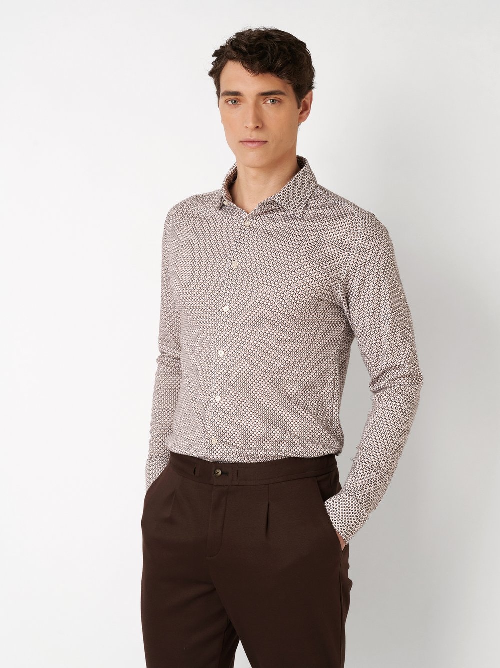 DESOTO Langarmhemd "Jersey Casual Kent"