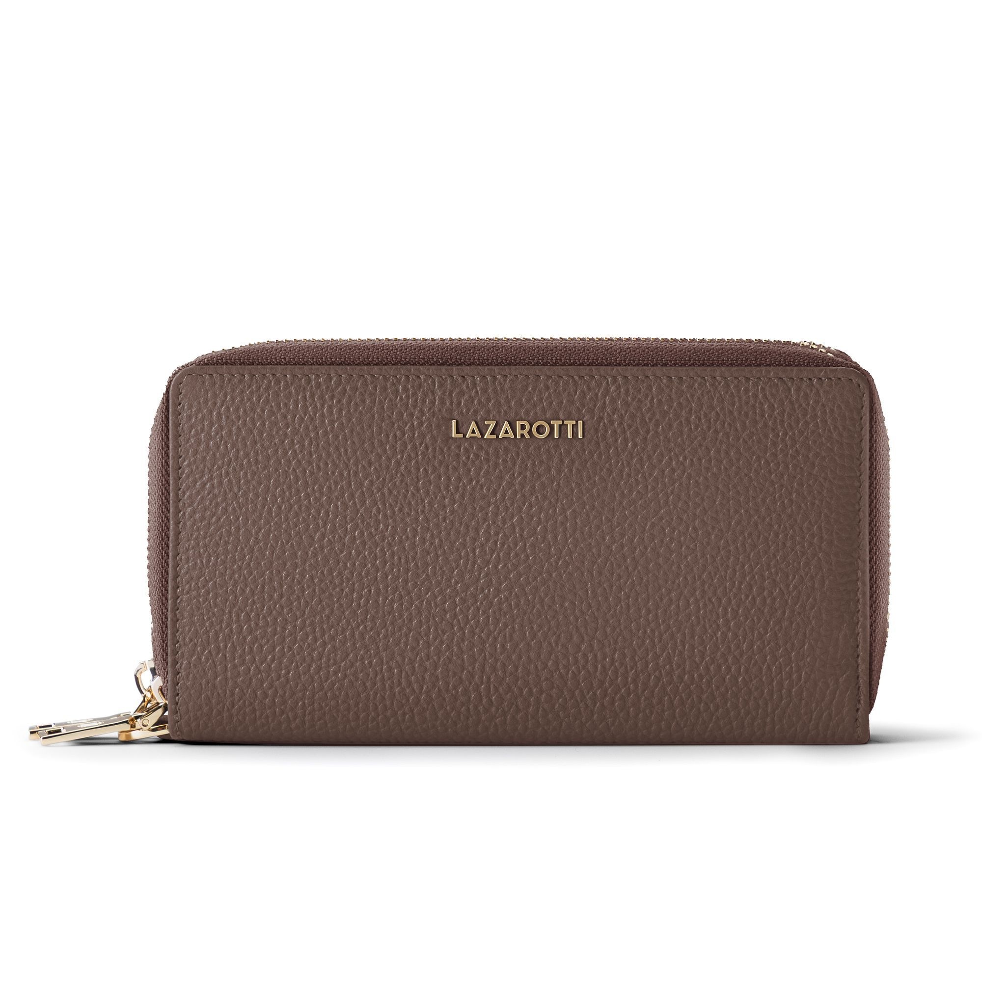 Lazarotti Geldbörse "Bologna Leather XL Double Zip-Around Geldbörse RFID Leder 20 cm"