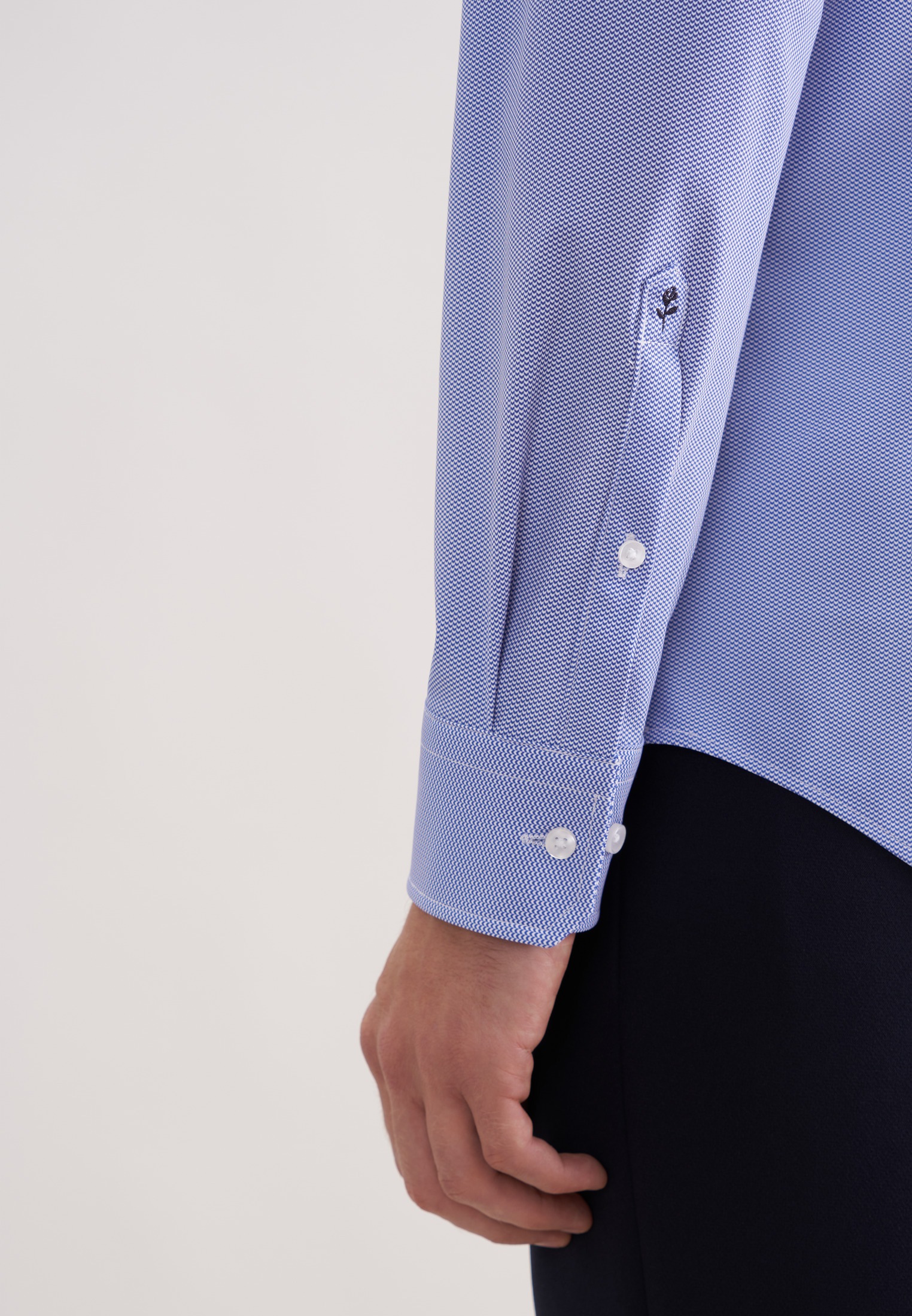 Seidensticker Schwarze Rose Men's Shirt Blue Size S 3