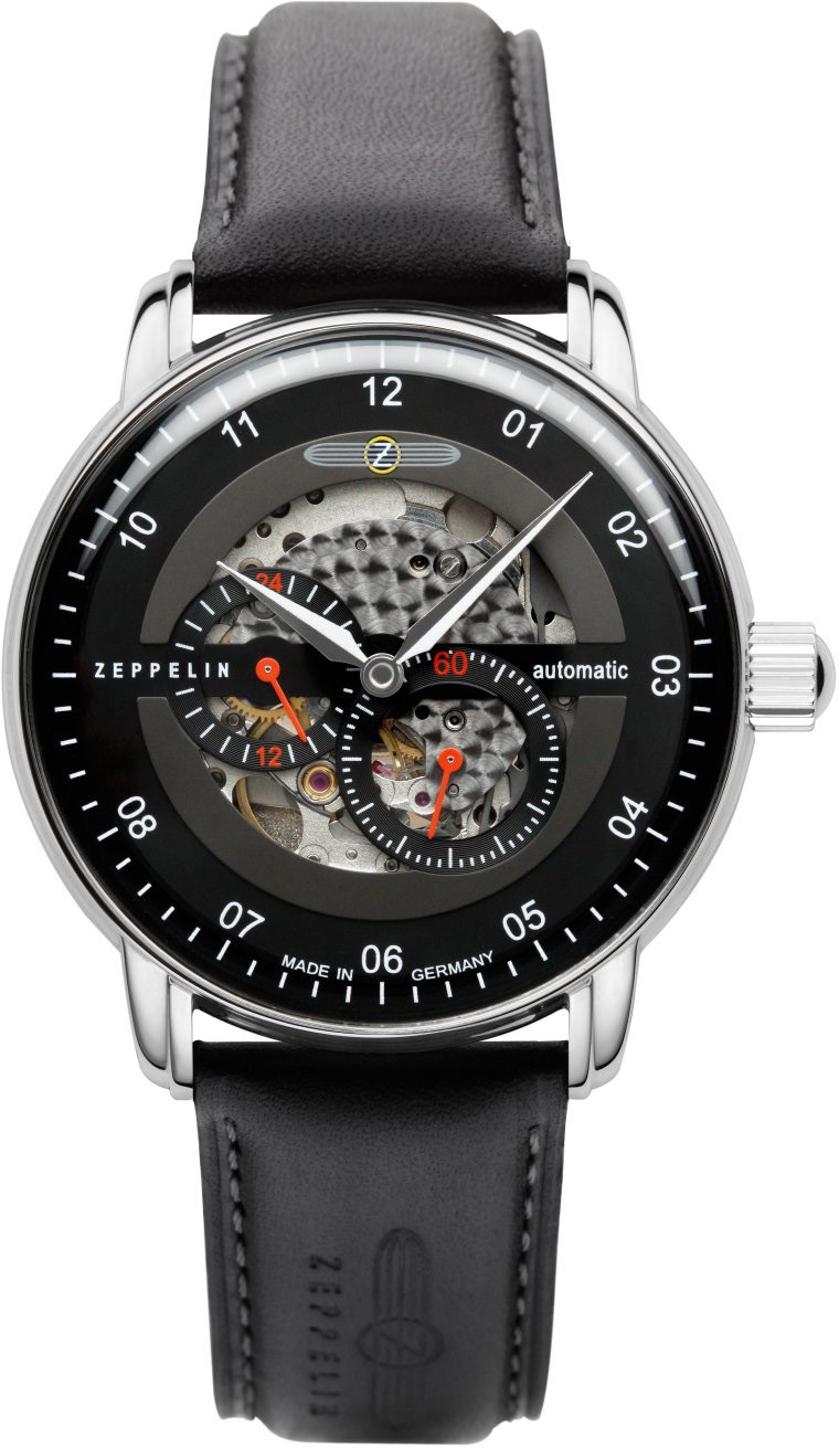 ZEPPELIN Automatikuhr »New Captain´s Line, skelettiert, 8664-2«, Armbanduhr, Herrenuhr, Made in Germany