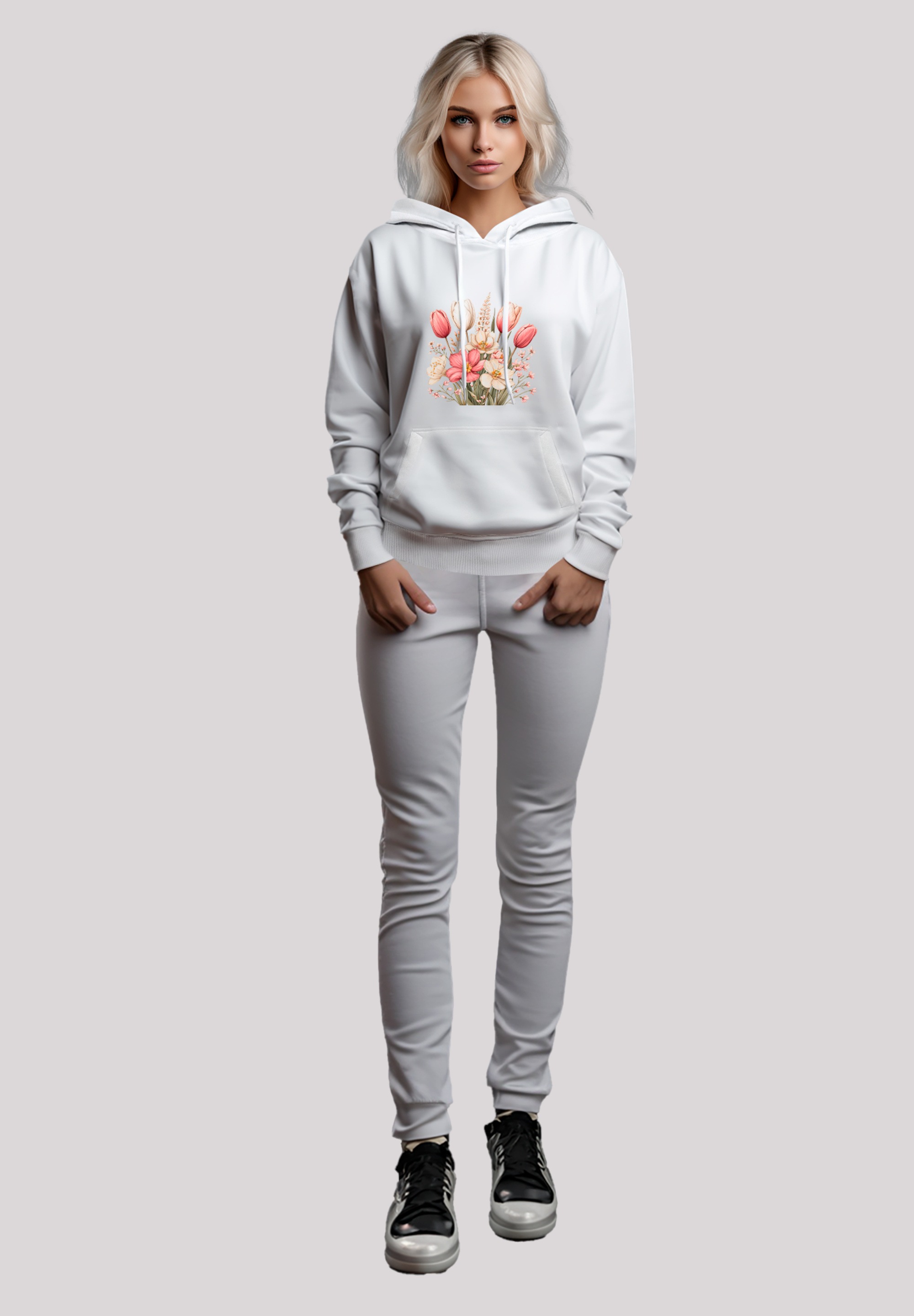 F4NT4STIC Kapuzenpullover »Rosa weißer Frühlingsblumenstrauß«, Premium Qualität