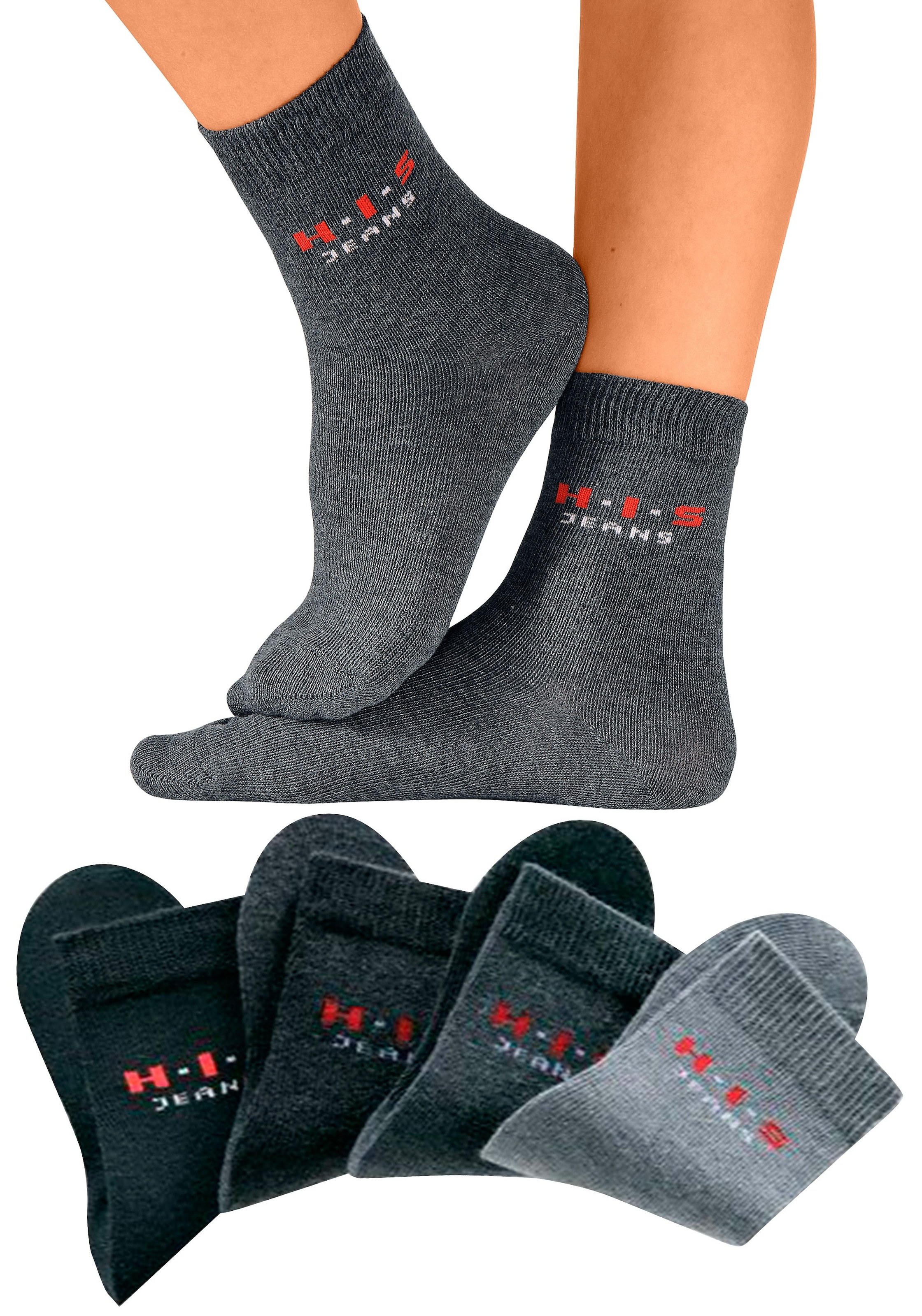 H.I.S Basicsocken, (4 Paar), mit BAUR Logo bestellen online | kontrasfarbenem