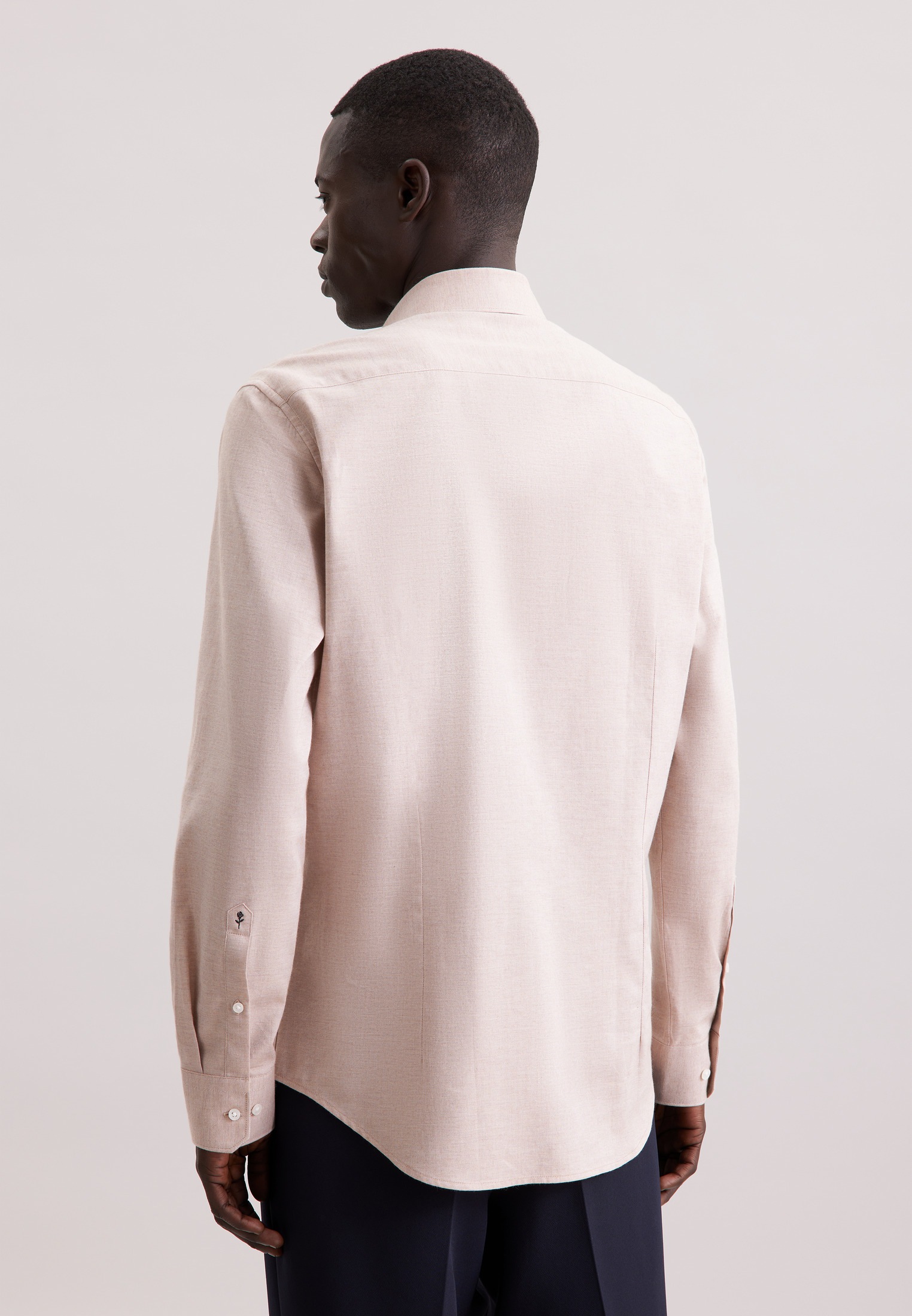 seidensticker Flanellhemd "Schwarze Rose" Slim 1/1 Kentkragen Uni günstig online kaufen