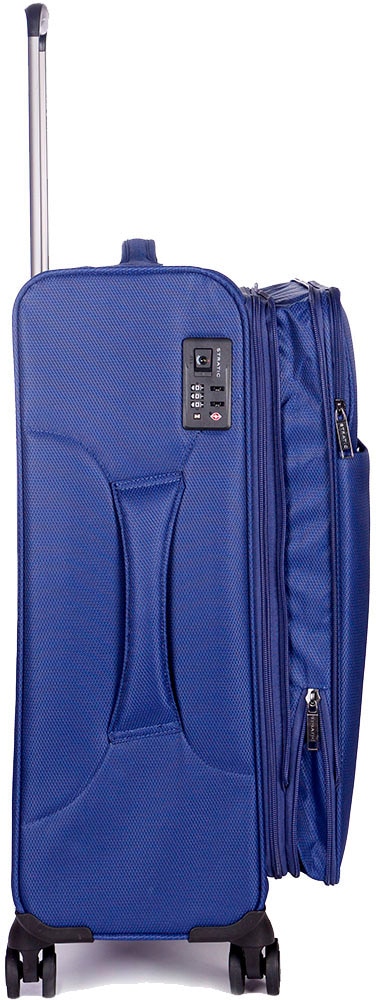 Stratic Weichgepäck-Trolley »Stratic Light + M, dark blue«, 4 Rollen, Reisekoffer Reisegepäck Aufgabegepäck TSA-Zahlenschloss