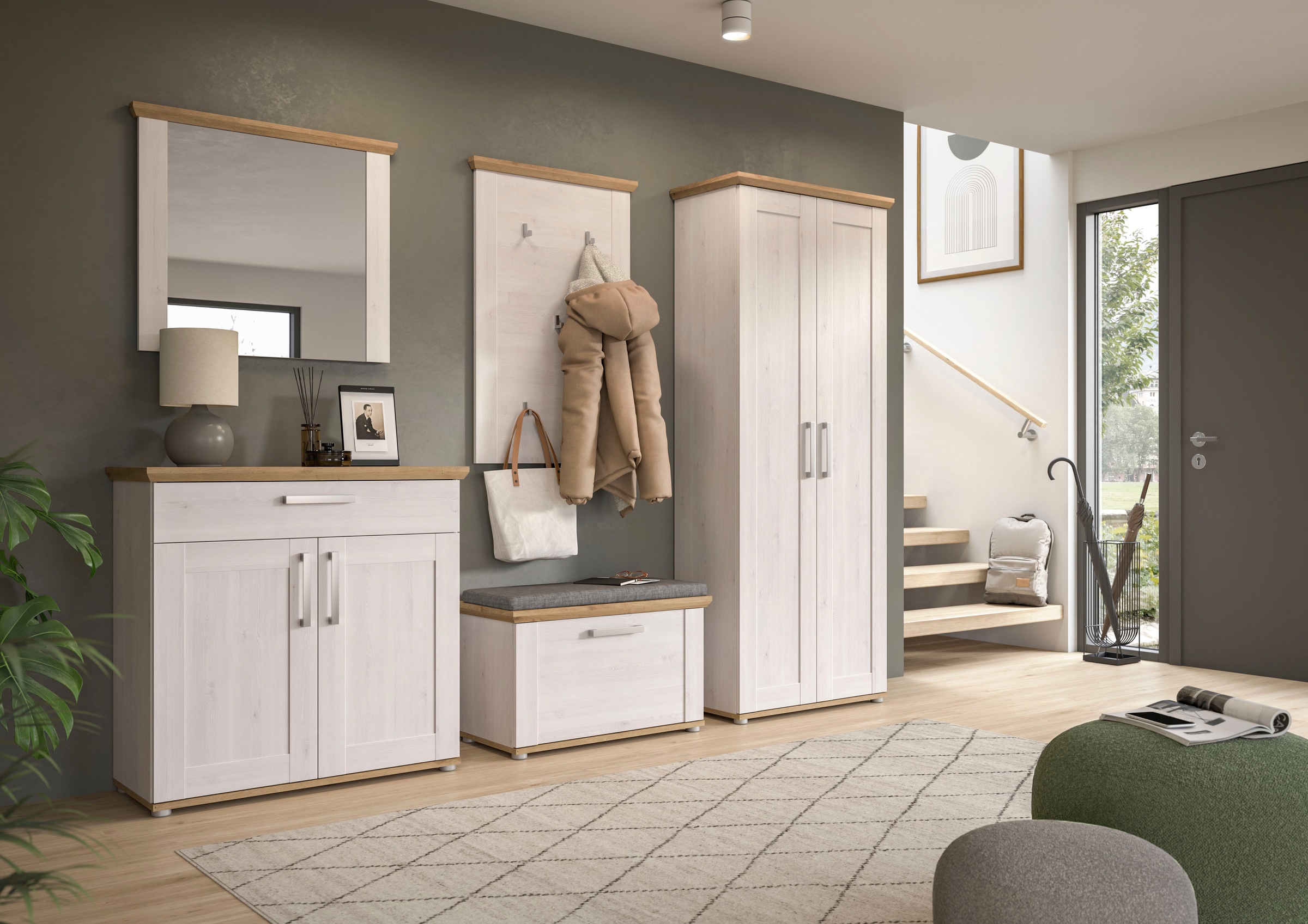 Home affaire Garderoben-Set "COSENZA, TOPSELLER, Breite ca. 190 cm, 4-teili günstig online kaufen