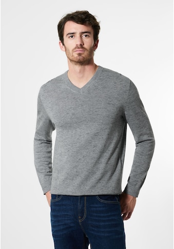 STREET ONE MEN V-Ausschnitt-Pullover, in Melange Optik kaufen