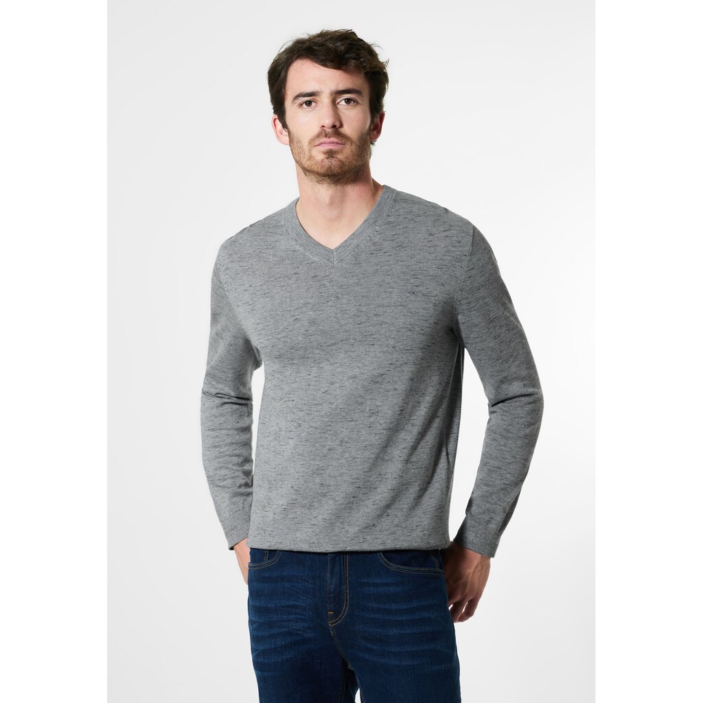 STREET ONE MEN V-Ausschnitt-Pullover