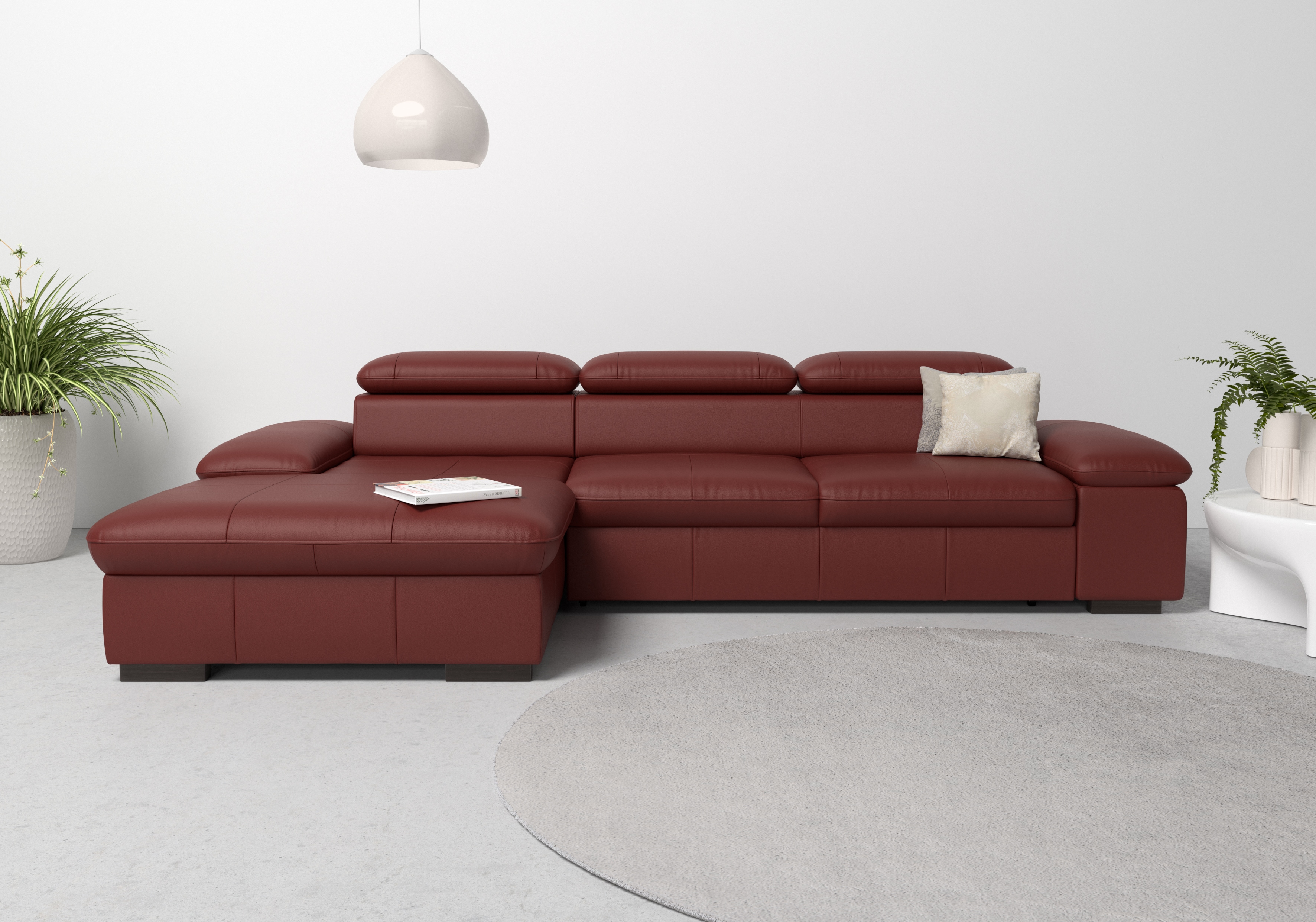 OTTO home Ecksofa "Alberto L-Form" mit Kopfteilverstellung, wahlweise mit Schlaffunktion