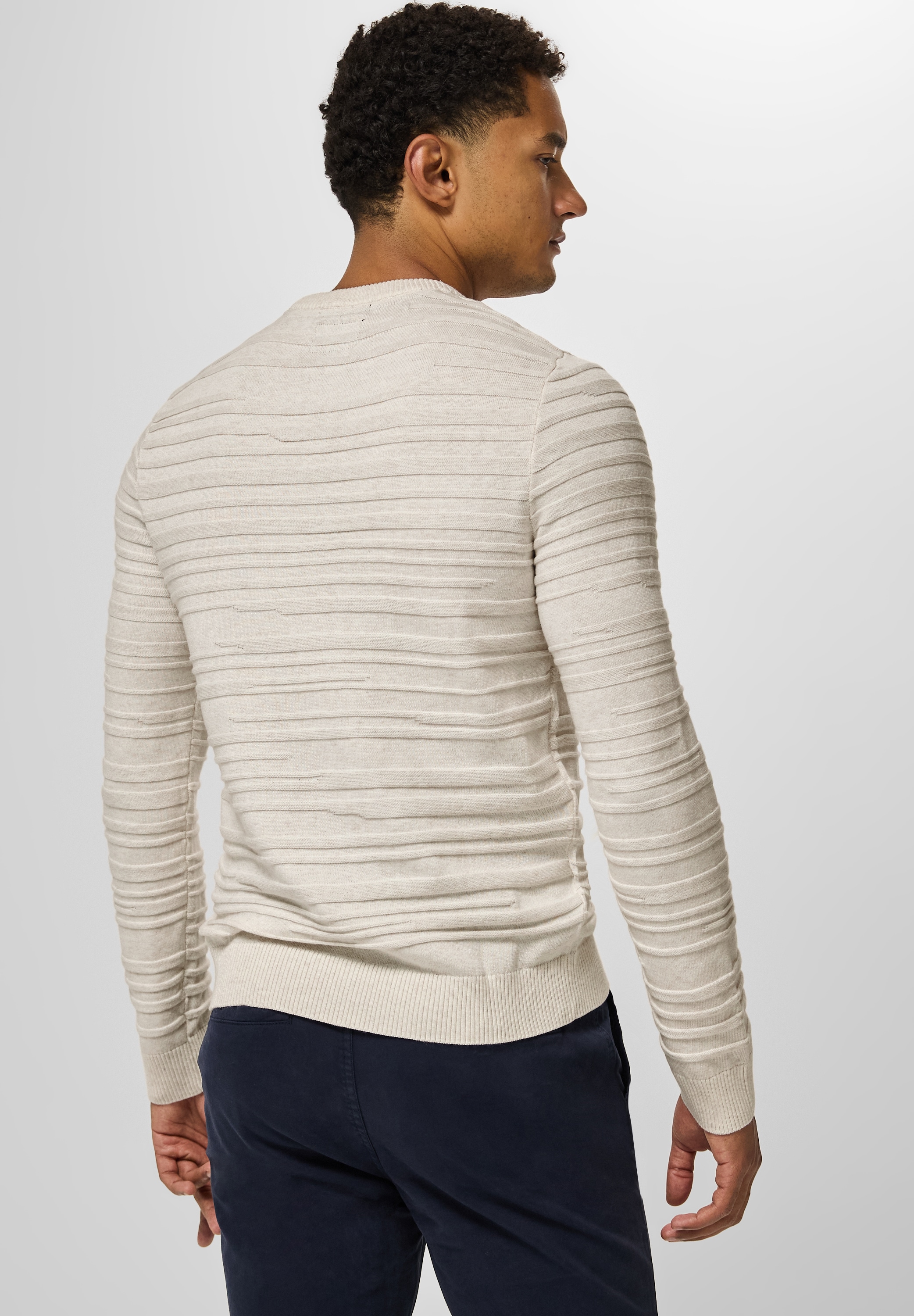 STREET ONE MEN Strickpullover, mit Rundhalsausschnitt