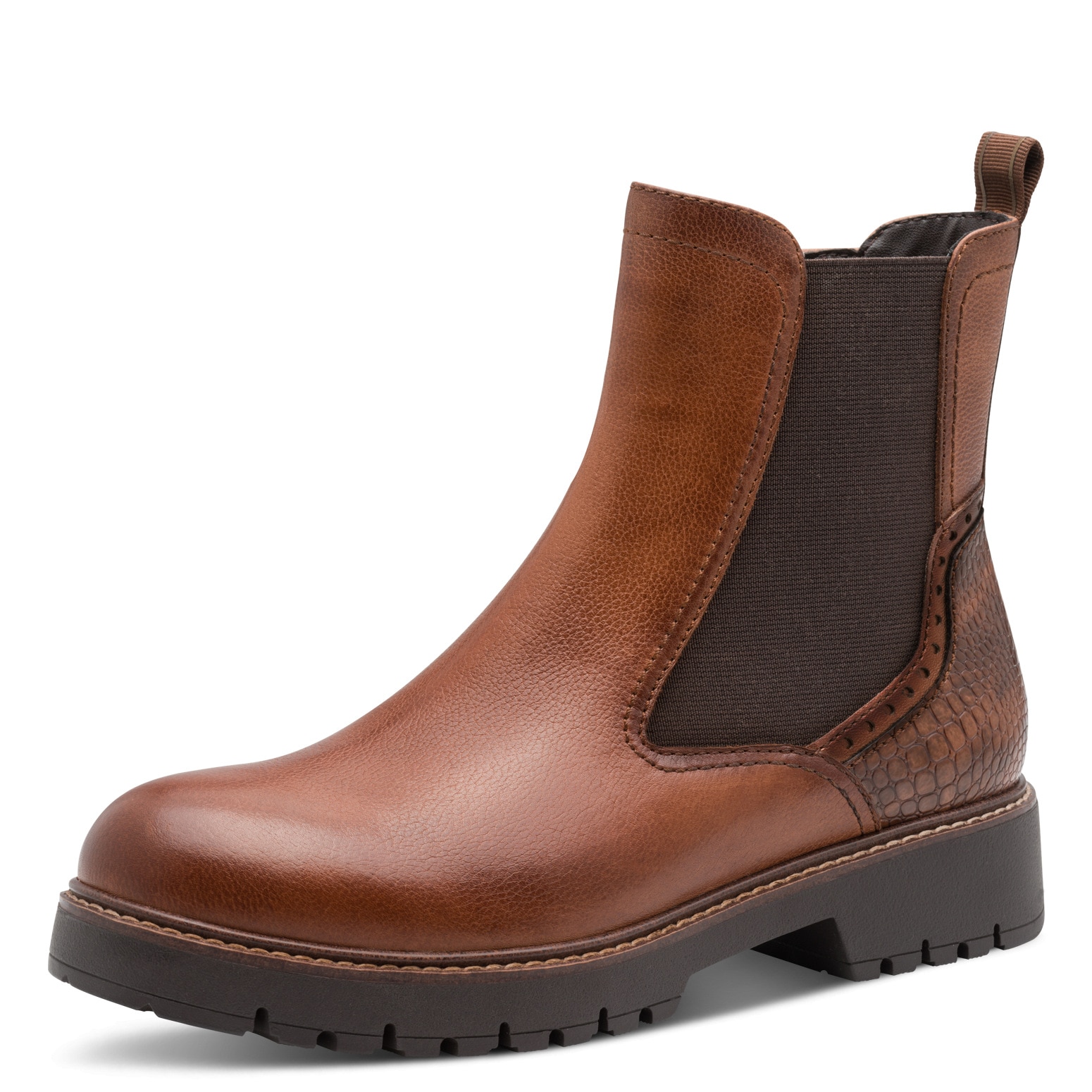 Tamaris Chelseaboots, Blockabsatz, Stiefelette mit Kontrast-Rahmennaht günstig online kaufen
