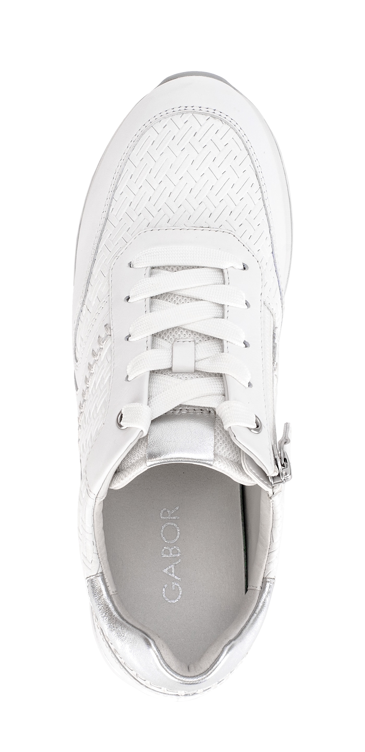 Gabor Keilsneaker »DAVOS«  , Freizeitschuh, Halbschuh, Schnürschh mit Flechtmuster, H-Weite